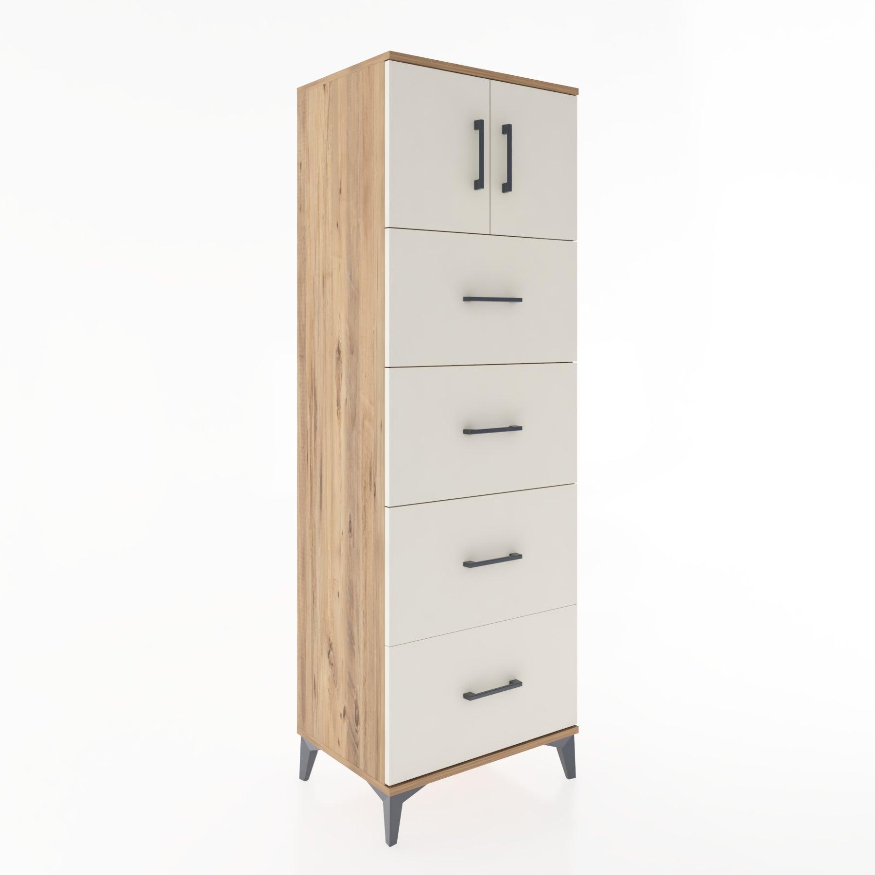 Woodntry Modular Cabinet Pine 60x44x170 cm with Doors and Drawers KC25-3