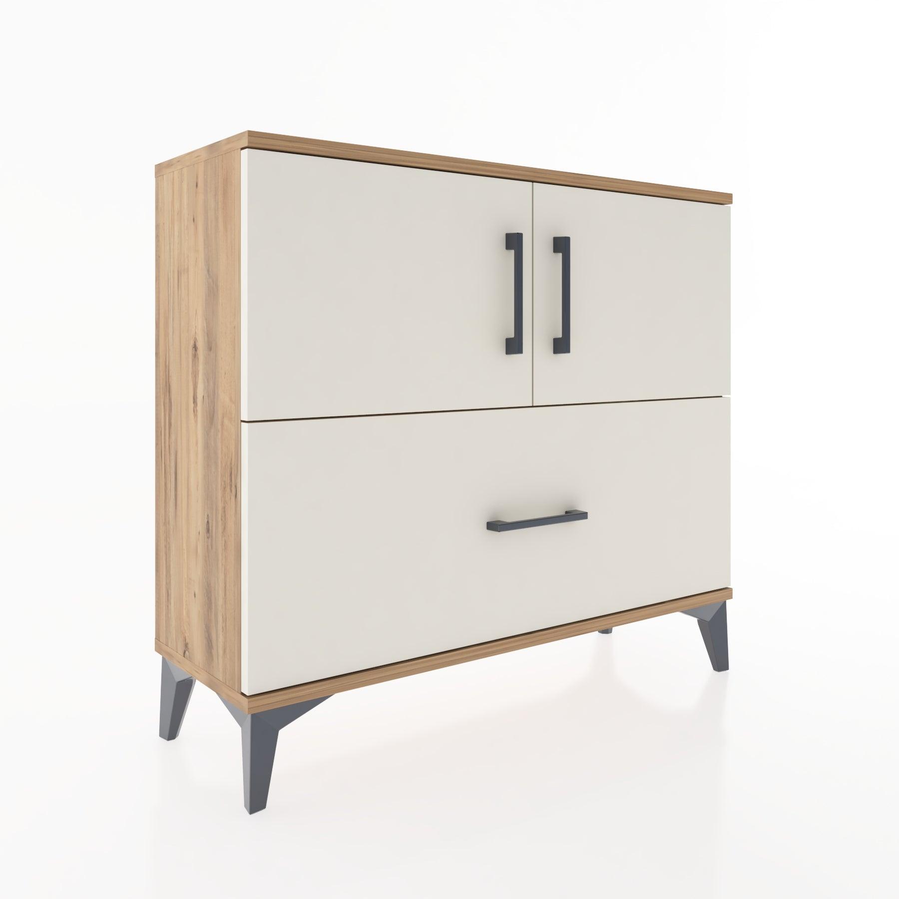 Woodntry Modüler Şifonyer Kapak ve Çekmeceli V2 88x30x68 cm Çam - Woodntry