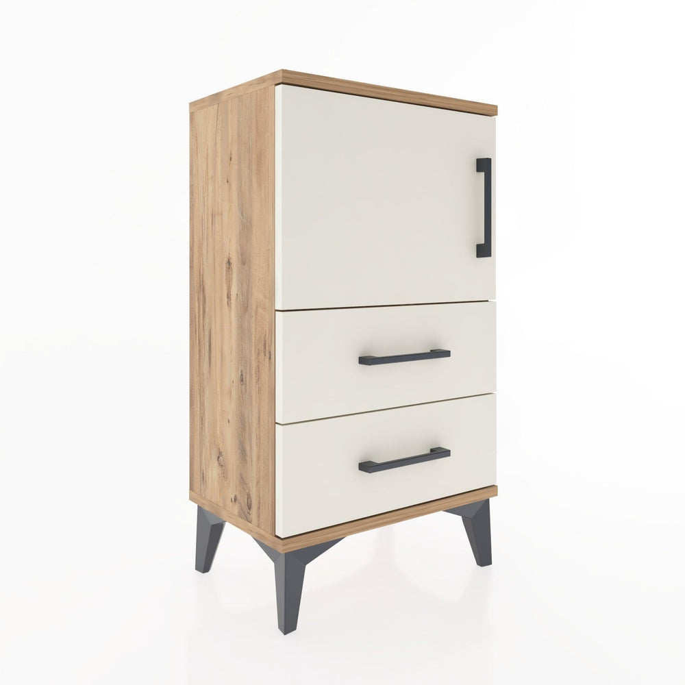 Woodntry Modüler Komodin Kapaklı 2 Çekmeceli 44x30x68 cm Çam - Woodntry