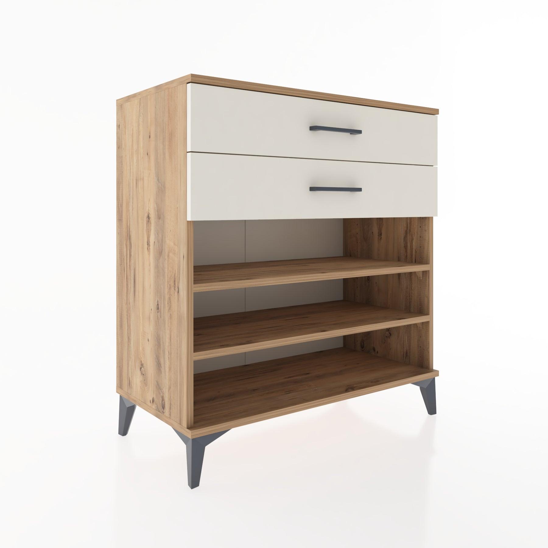 Woodntry Modüler Şifonyer Çam 88x44x84 cm Çekmeceli ve Raflı CR13-3
