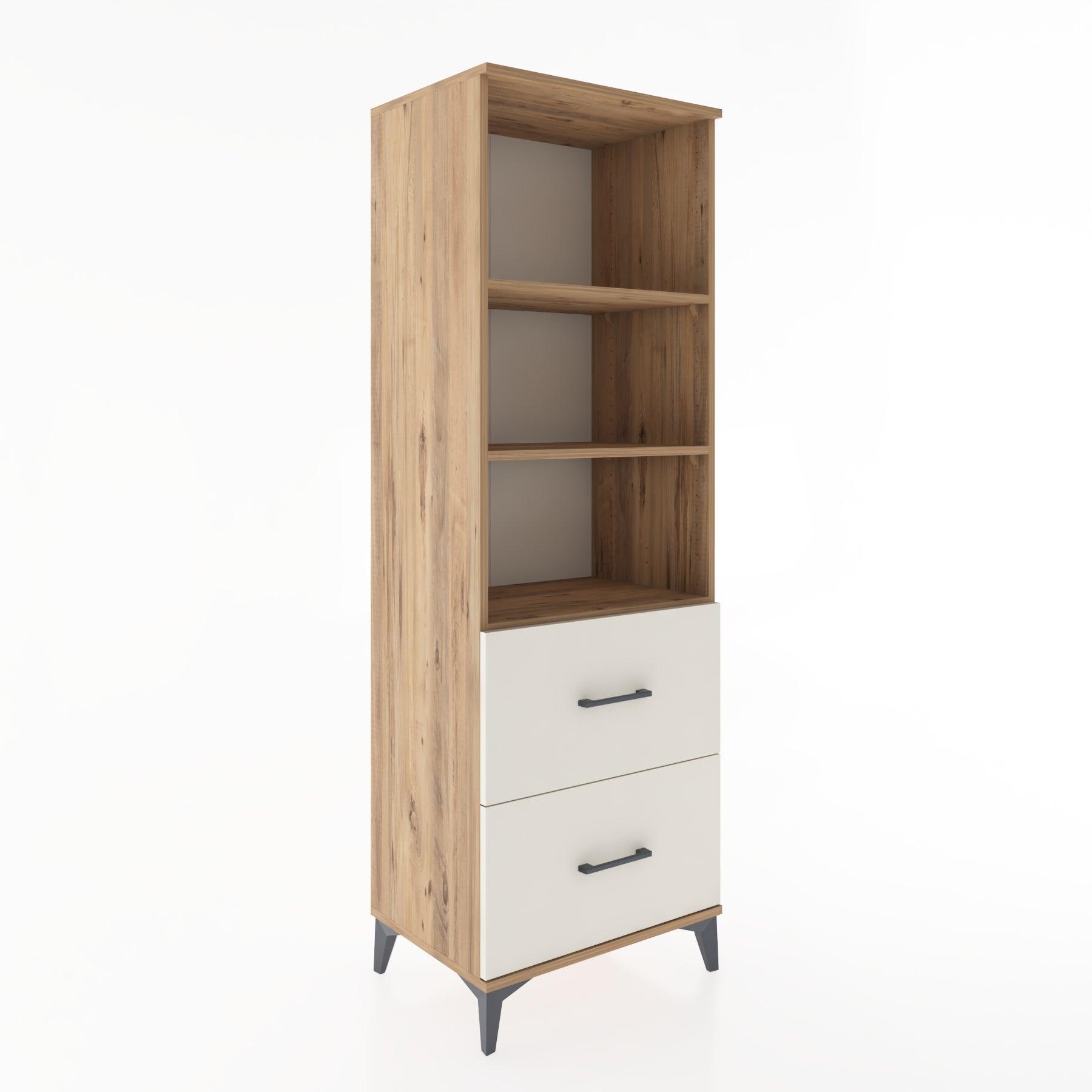 Woodntry Modüler Dolap Çam 60x44x170 cm Çekmeceli ve Raflı CR48-3