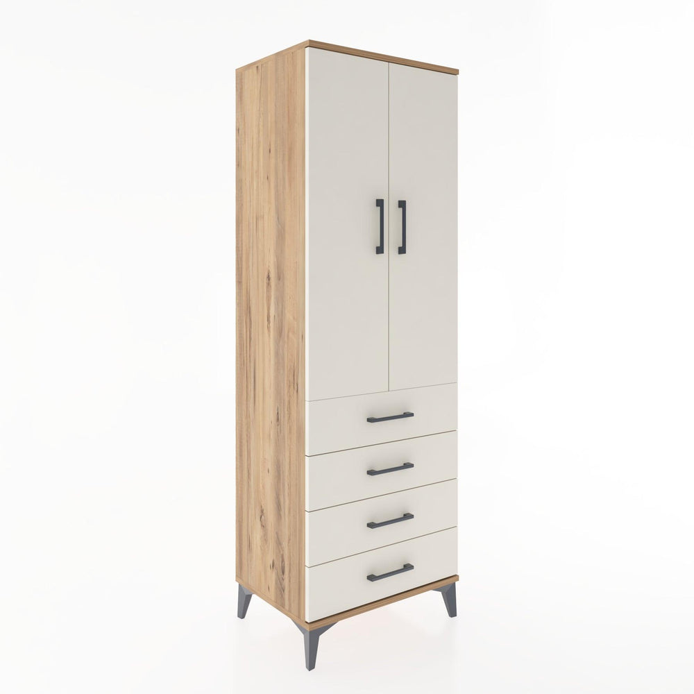 Woodntry Modüler Dolap Çam 60x44x170 cm Kapaklı ve Çekmeceli KC5-3