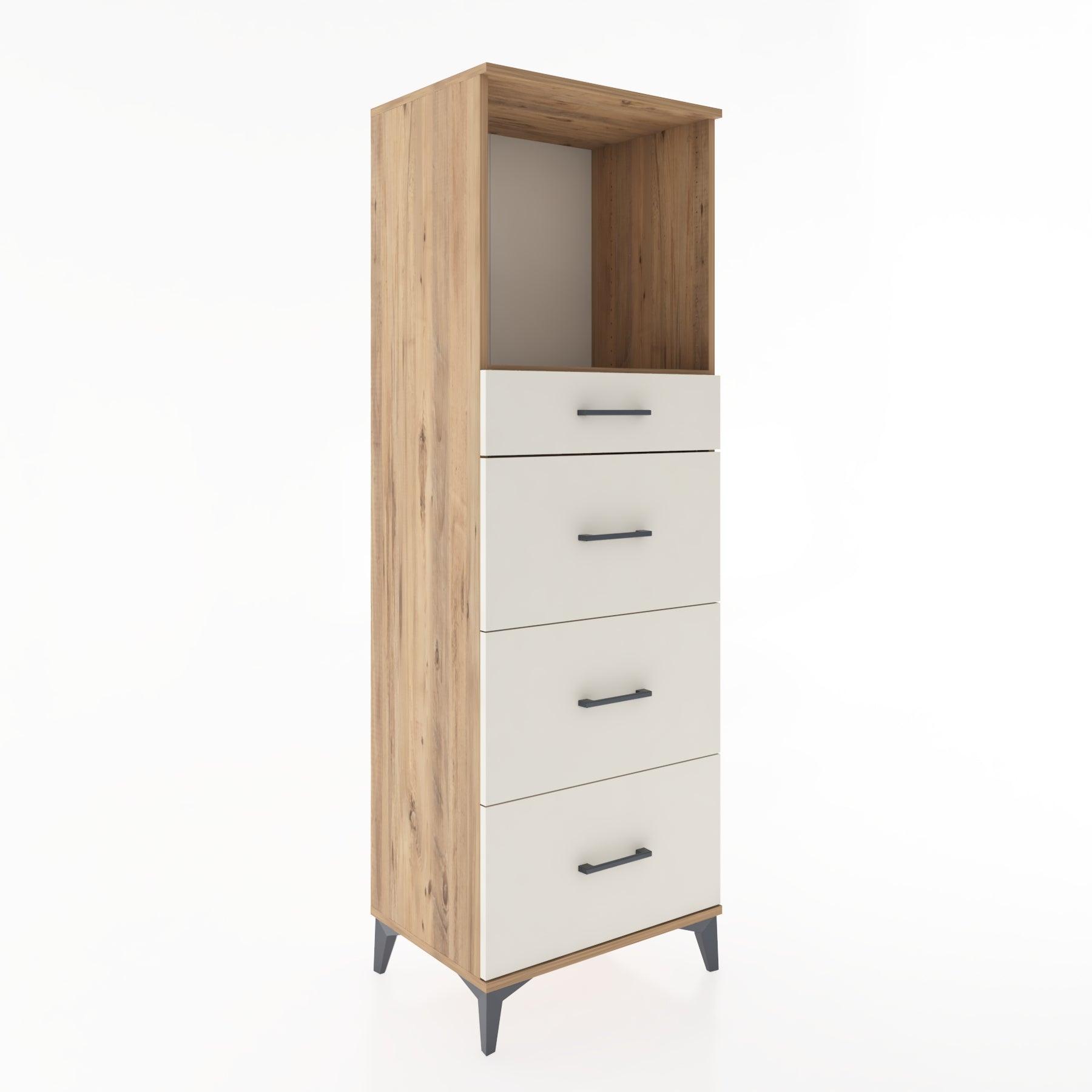 Woodntry Modüler Dolap Çam 60x44x170 cm Çekmeceli ve Raflı CR50-3