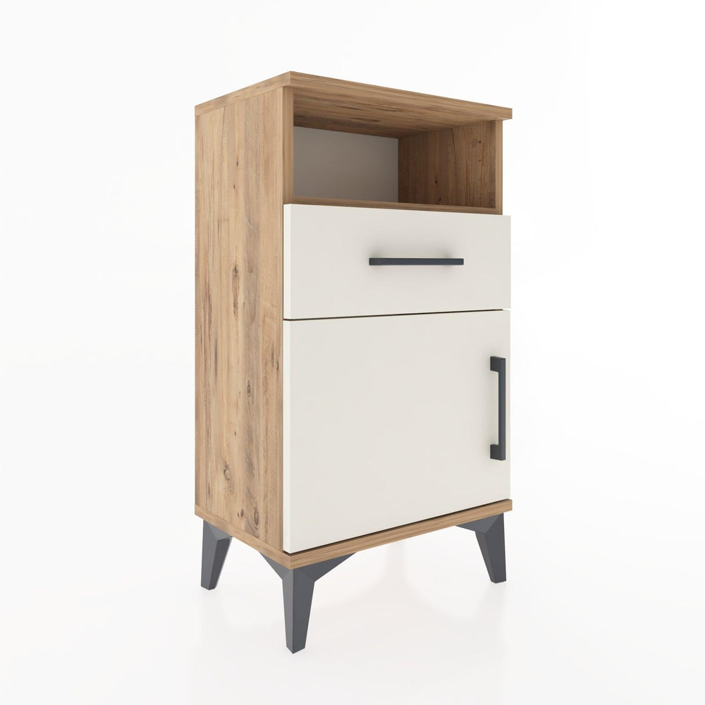 Woodntry Modüler Komodin Raf Çekmece Kapaklı 44x30x68 cm Çam - Woodntry