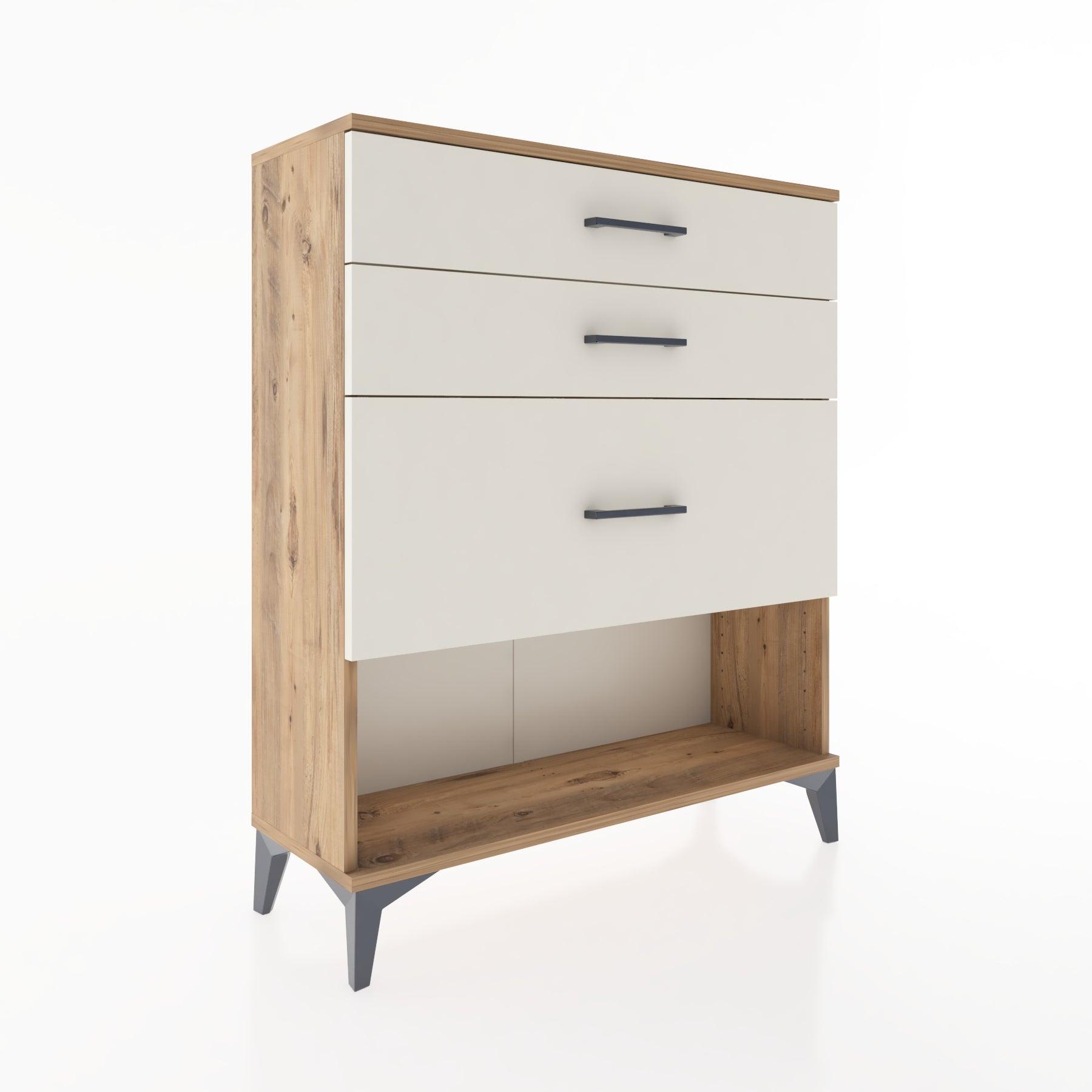 Woodntry Modular Dresser Pine 88x30x94 cm with Drawers and Shelves CR15-3