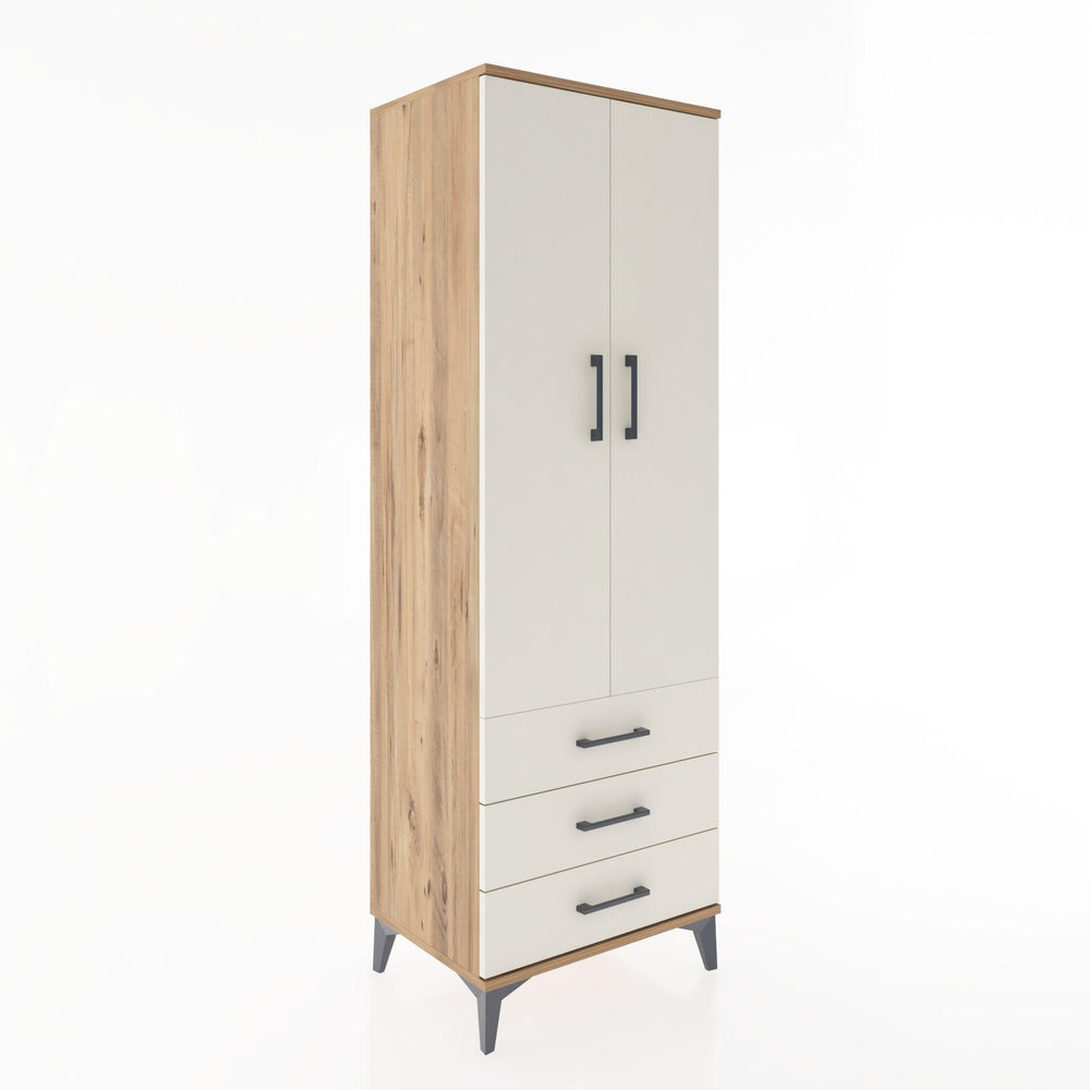 Woodntry Modüler Dolap Çam 60x44x170 cm Kapaklı ve Çekmeceli KC28-3