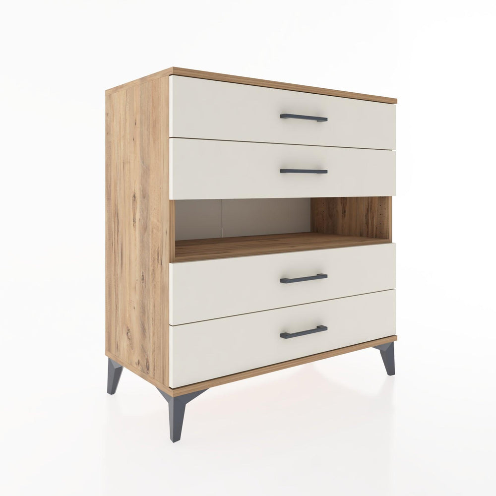 Woodntry Modular Dresser Pine 88x44x84 cm with Drawers and Shelves CR21-3