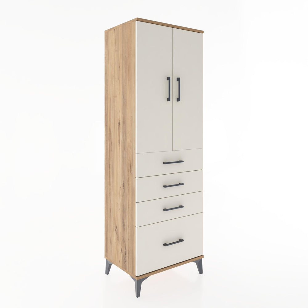 Woodntry Modüler Dolap Çam 60x44x170 cm Kapaklı ve Çekmeceli KC13-3