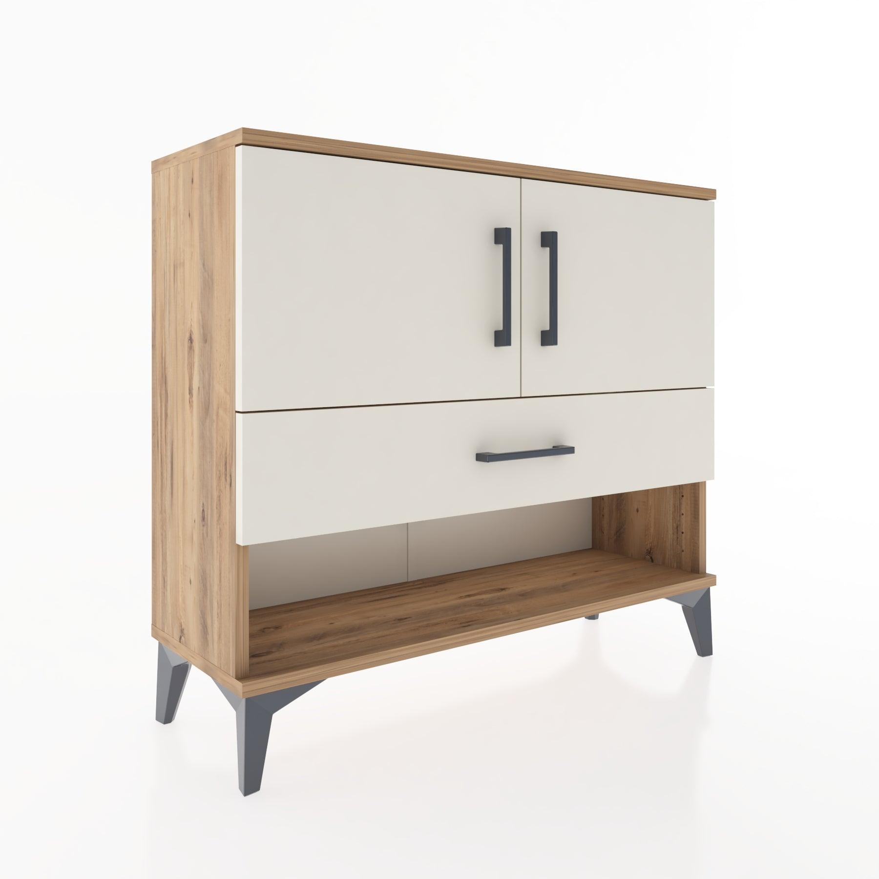 Woodntry Modüler Şifonyer Kapak ve Çekmeceli V4 88x30x68 cm Çam - Woodntry