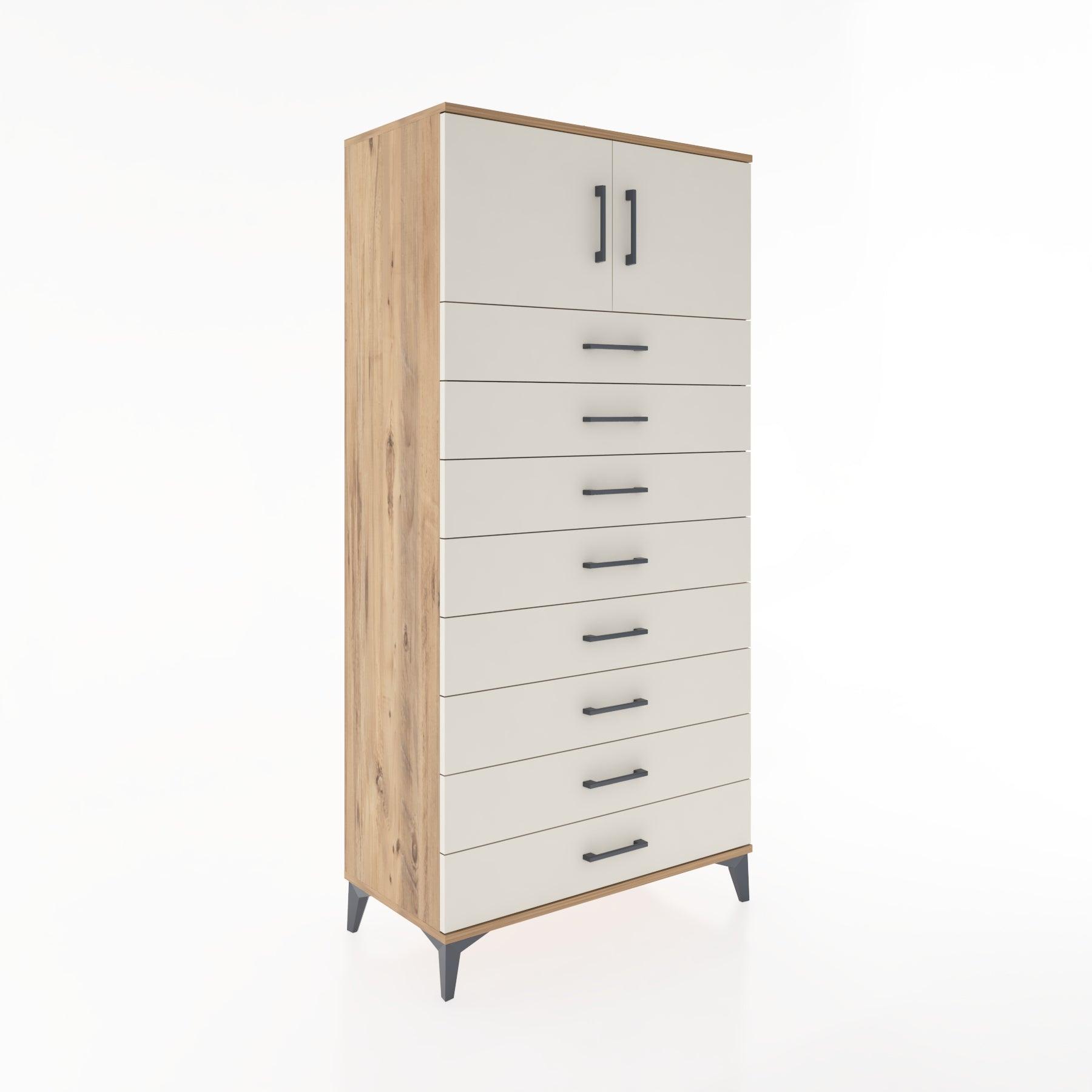 Woodntry Modular Cabinet Pine 88x44x170 cm with Doors and Drawers KC1-3