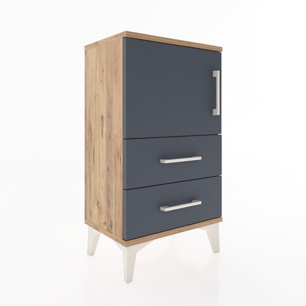 Woodntry Modüler Komodin Kapaklı 2 Çekmeceli 44x30x68 cm Çam - Woodntry