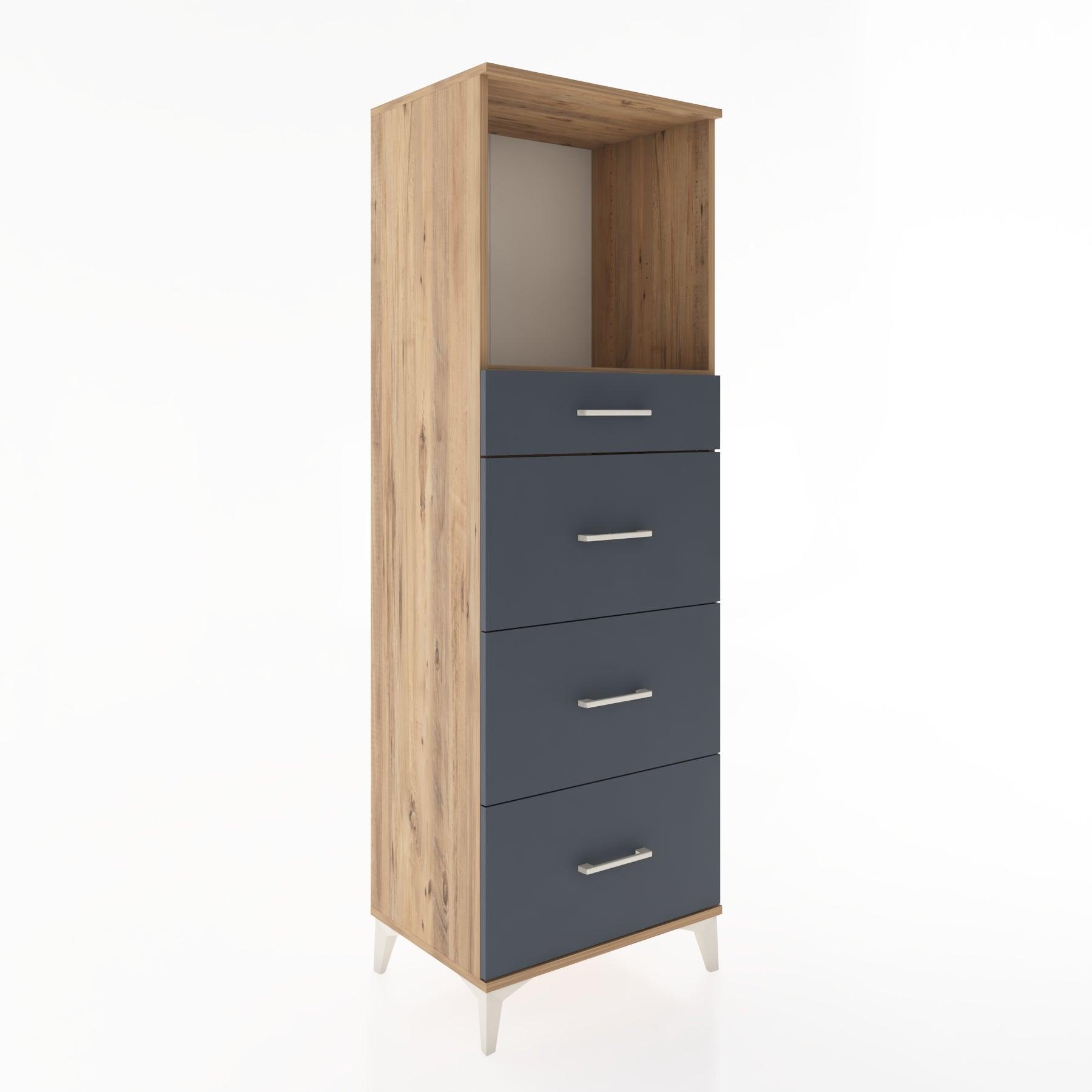 Woodntry Modüler Dolap Çam 60x44x170 cm Çekmeceli ve Raflı CR50-3