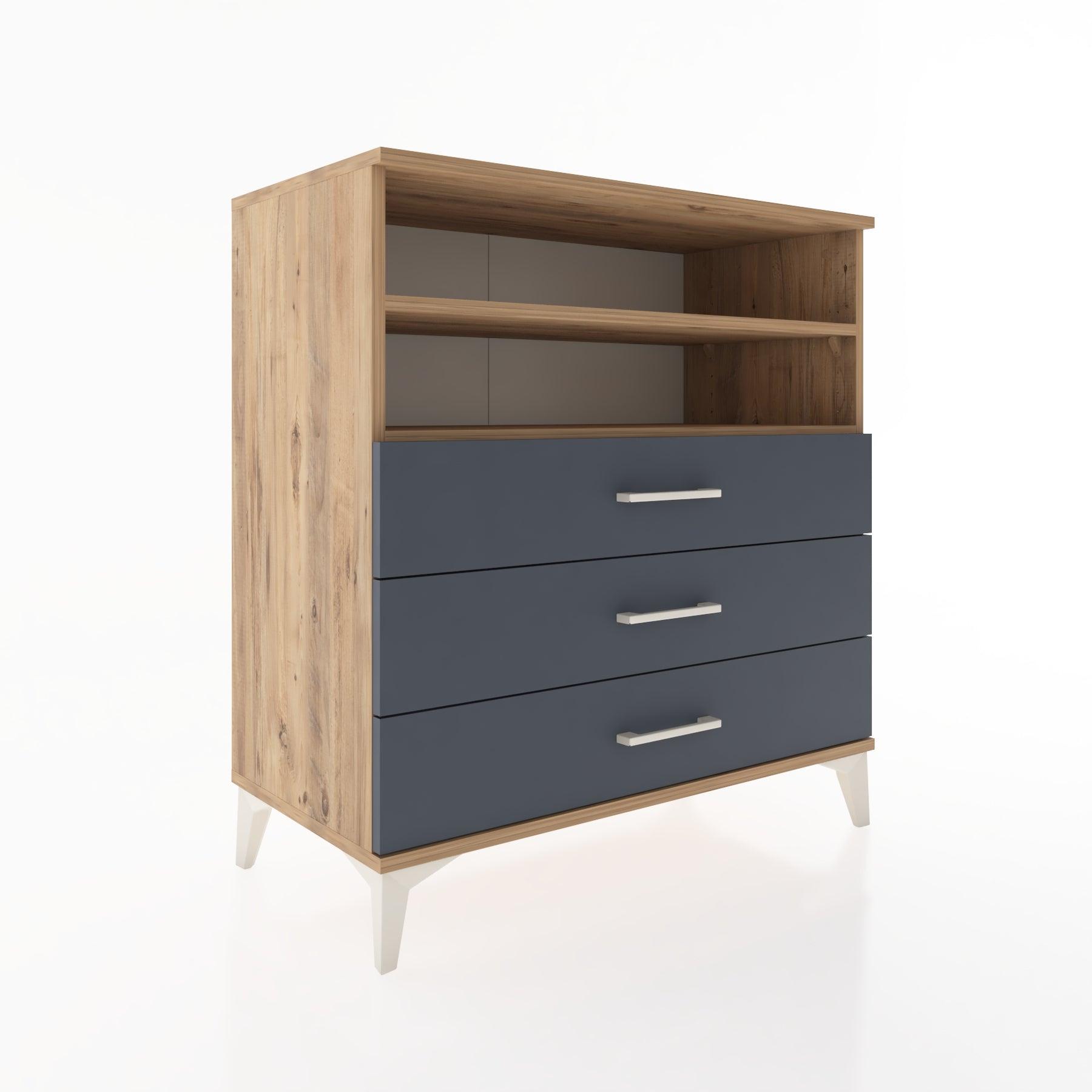 Woodntry Modüler Şifonyer Çam 88x44x84 cm Çekmeceli ve Raflı CR17-3