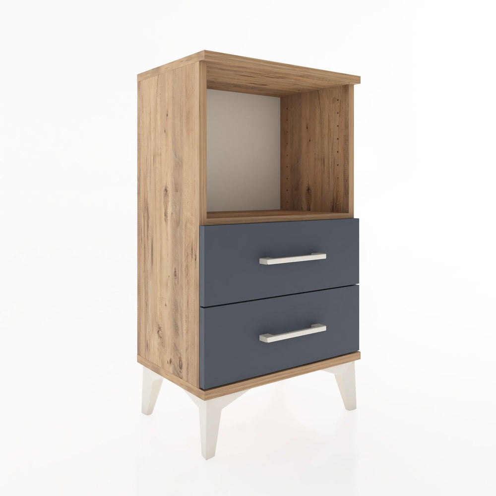 Woodntry Modüler Komodin 2 Çekmece ve Raflı V2 44x30x68 cm Çam - Woodntry