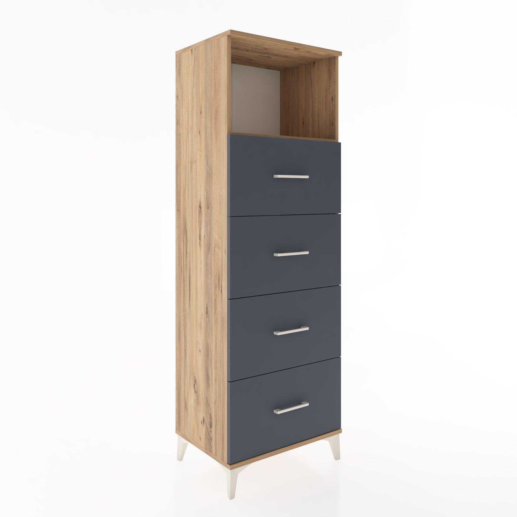 Woodntry Modüler Dolap Çam 60x44x170 cm Çekmeceli ve Raflı CR52-3