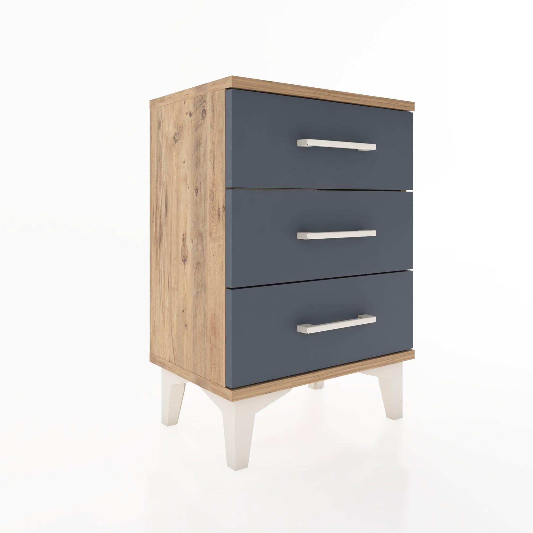 Woodntry Modüler Komodin Üç Çekmeceli 44x30x52 cm Çam - Woodntry
