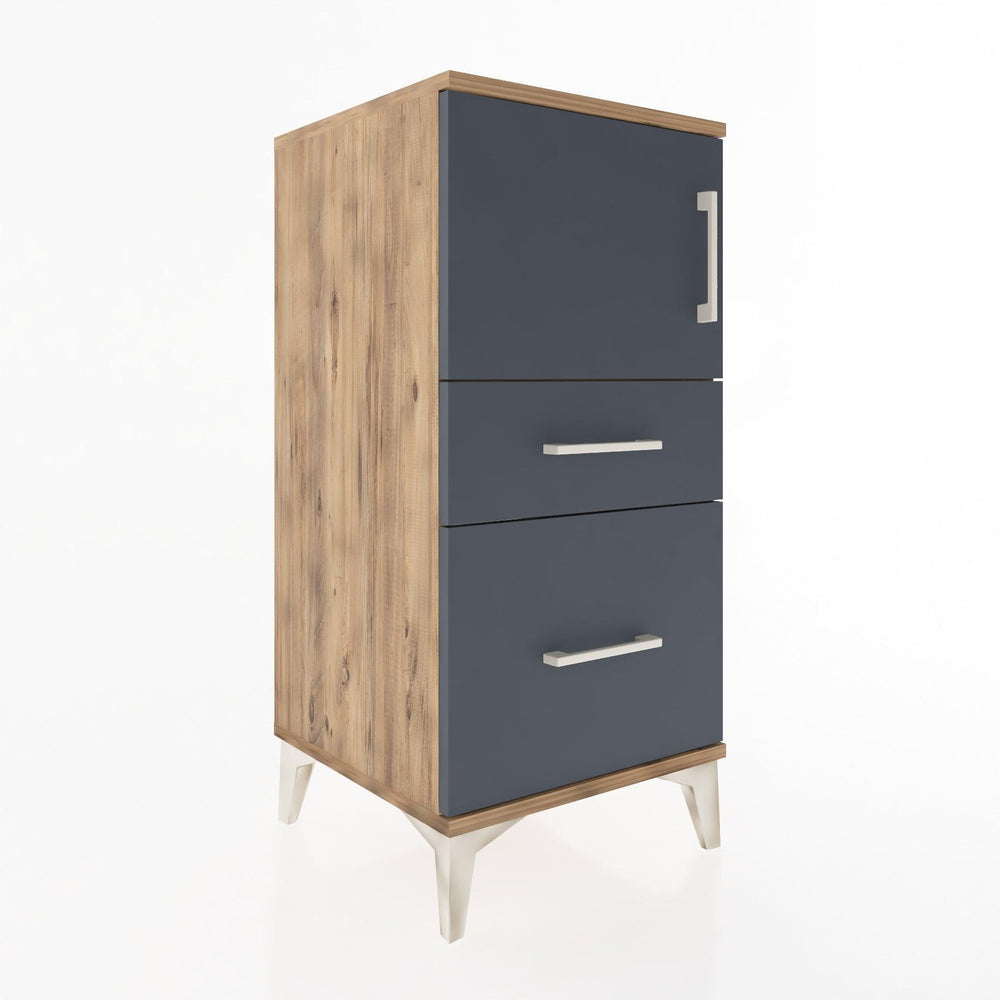 Woodntry Modular Nightstand Pine 44x44x84 cm with Cover and Drawer KC45-3