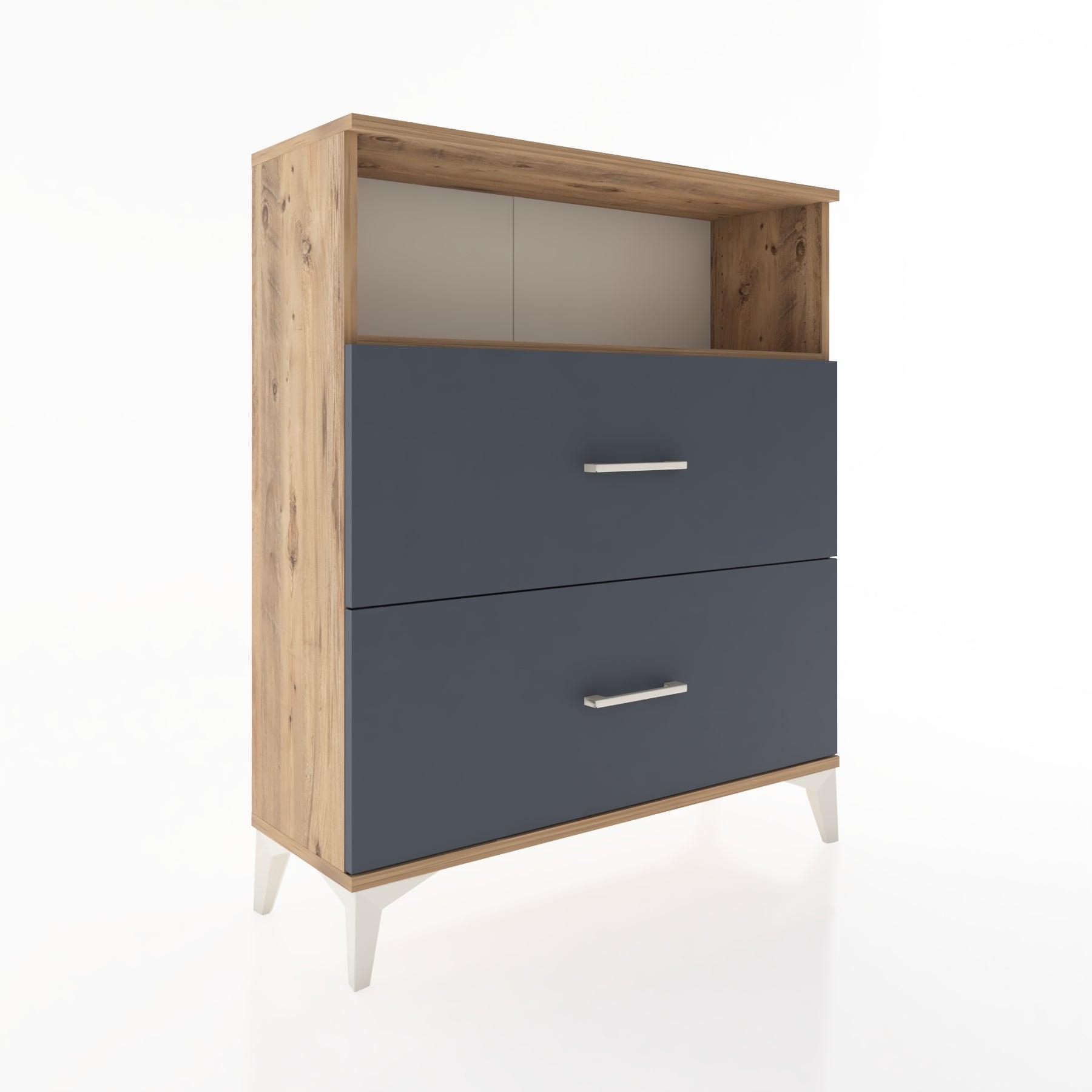 Woodntry Modular Dresser Pine 88x30x94 cm with Drawers and Shelves CR14-3