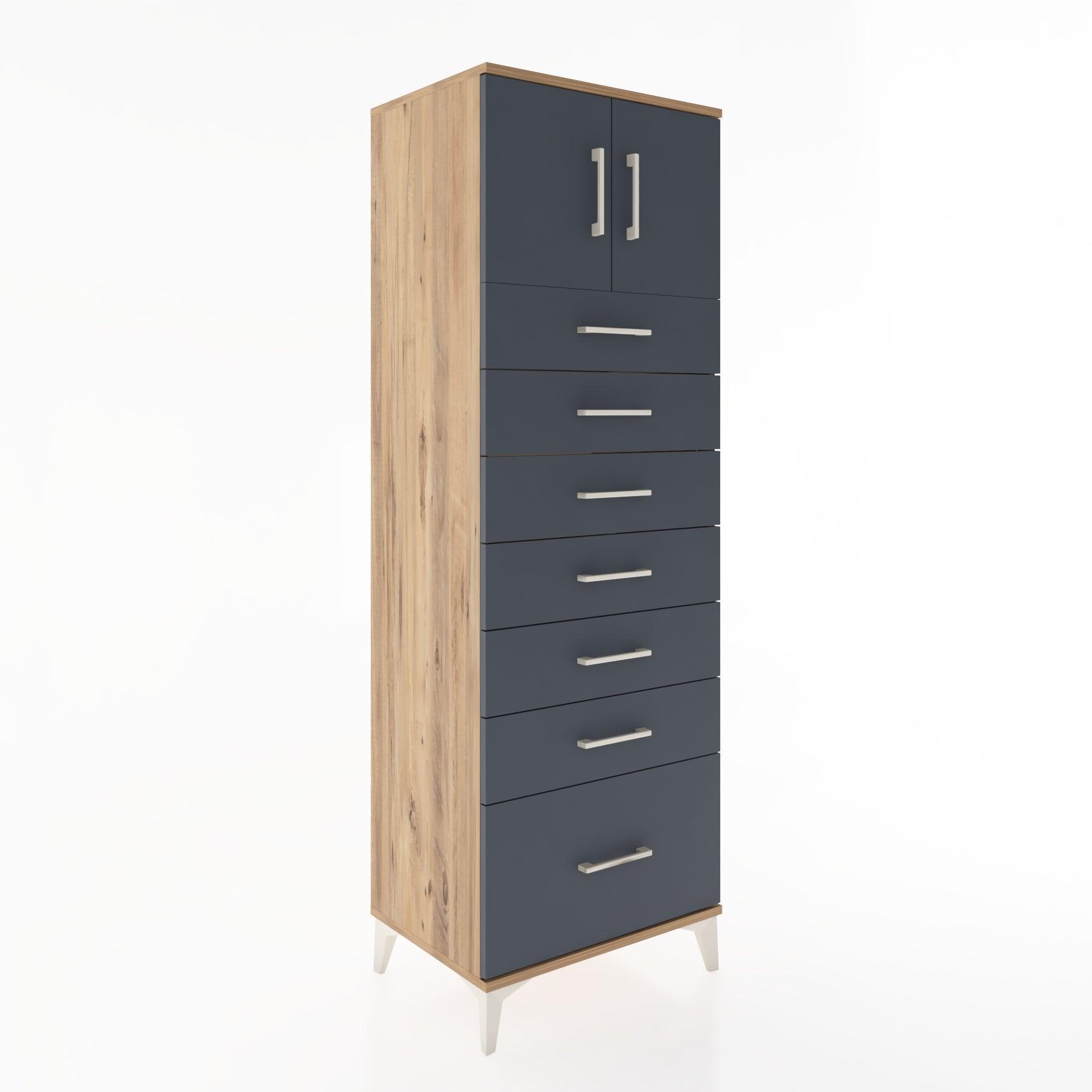 Woodntry Modular Cabinet Pine 60x44x170 cm with Doors and Drawers KC10-3