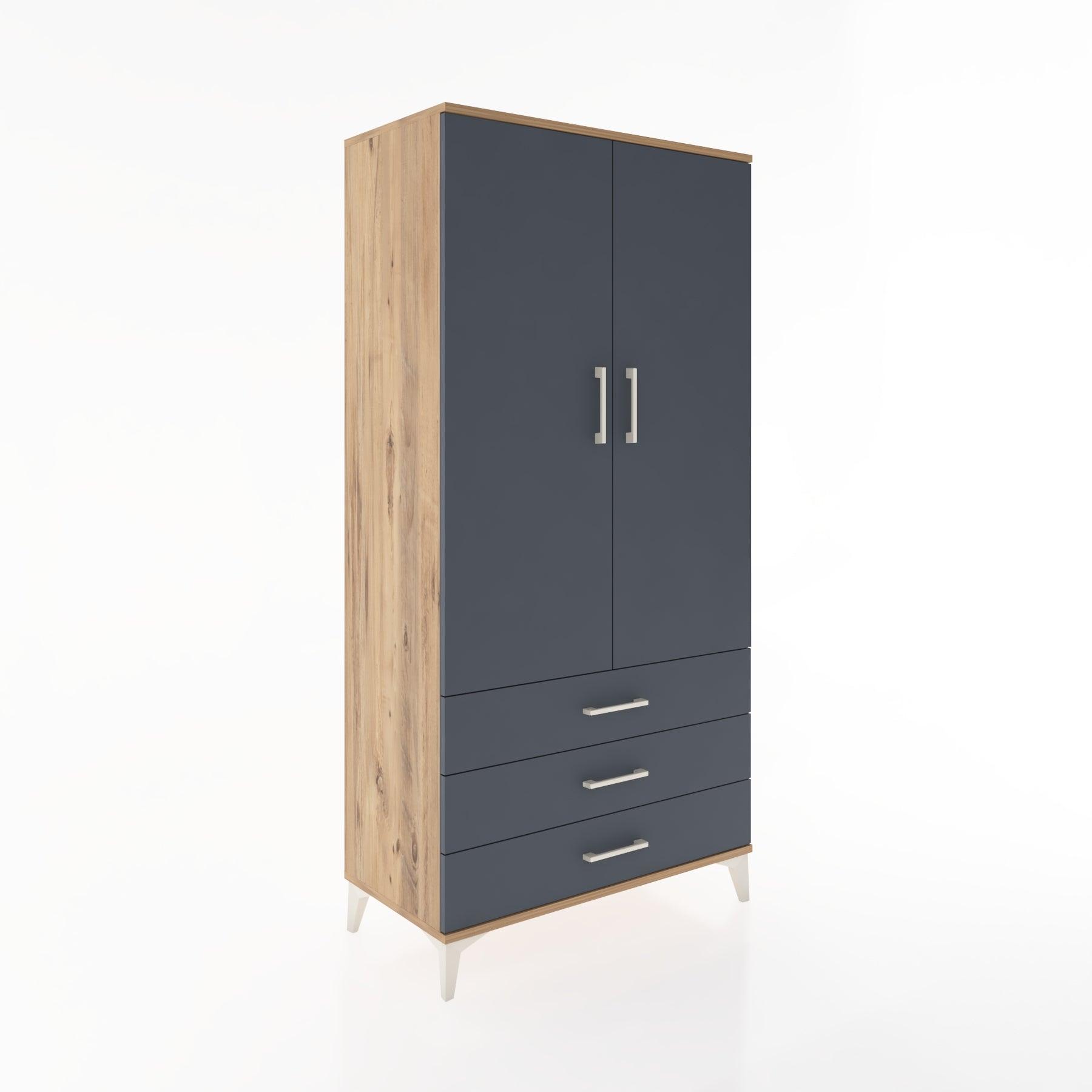 Woodntry Modular Cabinet Pine 88x44x170 cm with Doors and Drawers KC6-3