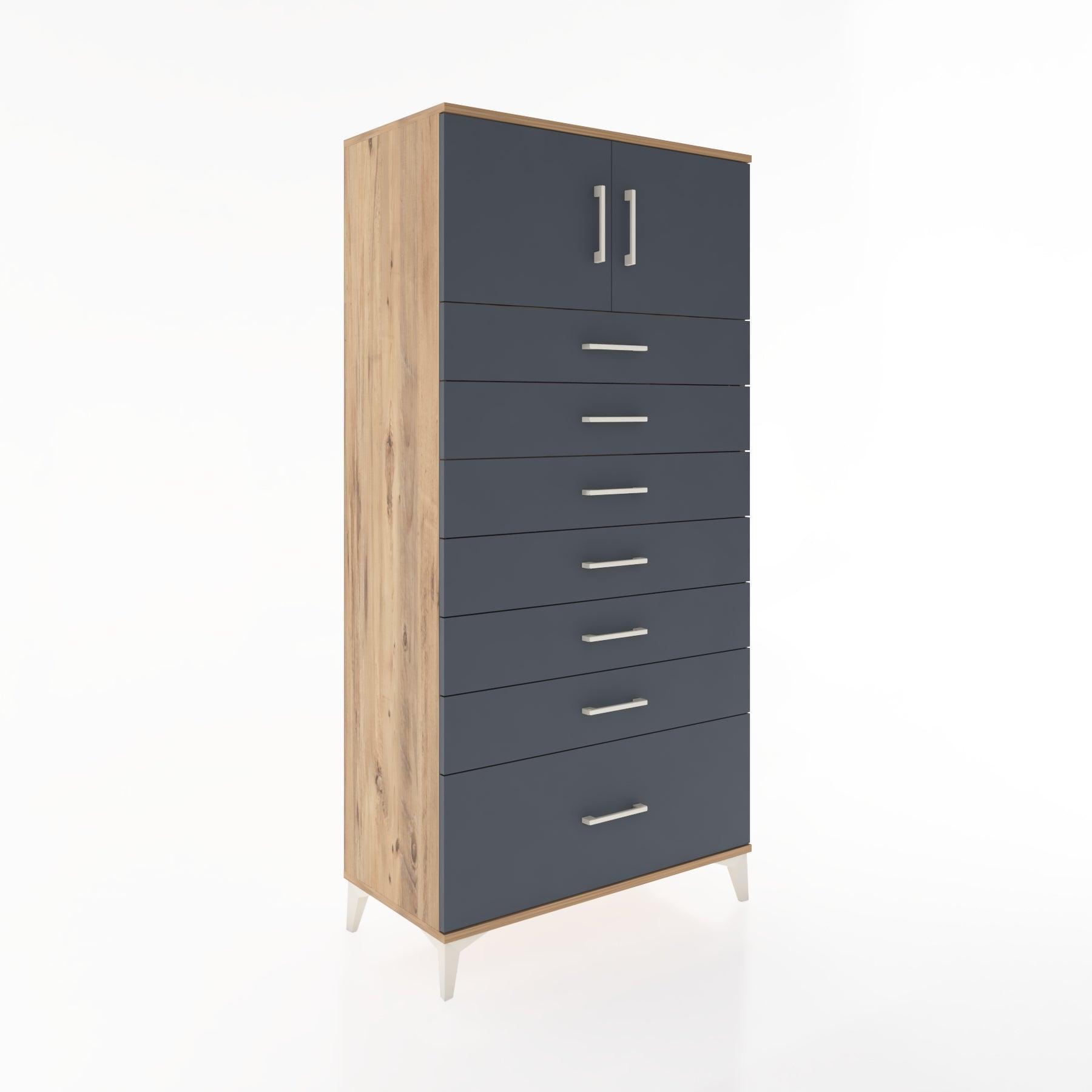 Woodntry Modular Cabinet Pine 88x44x170 cm with Doors and Drawers KC10-3