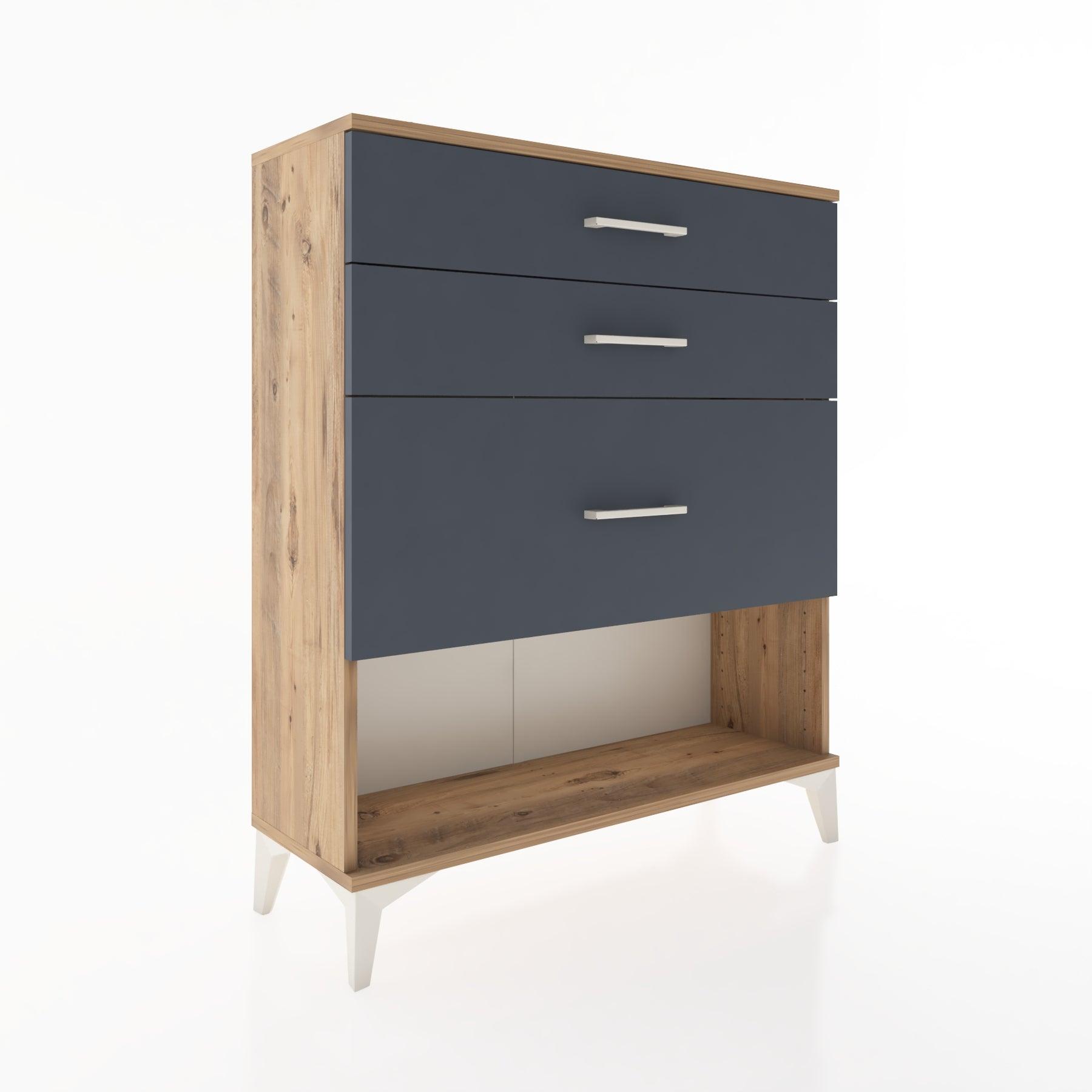 Woodntry Modular Dresser Pine 88x30x94 cm with Drawers and Shelves CR15-3