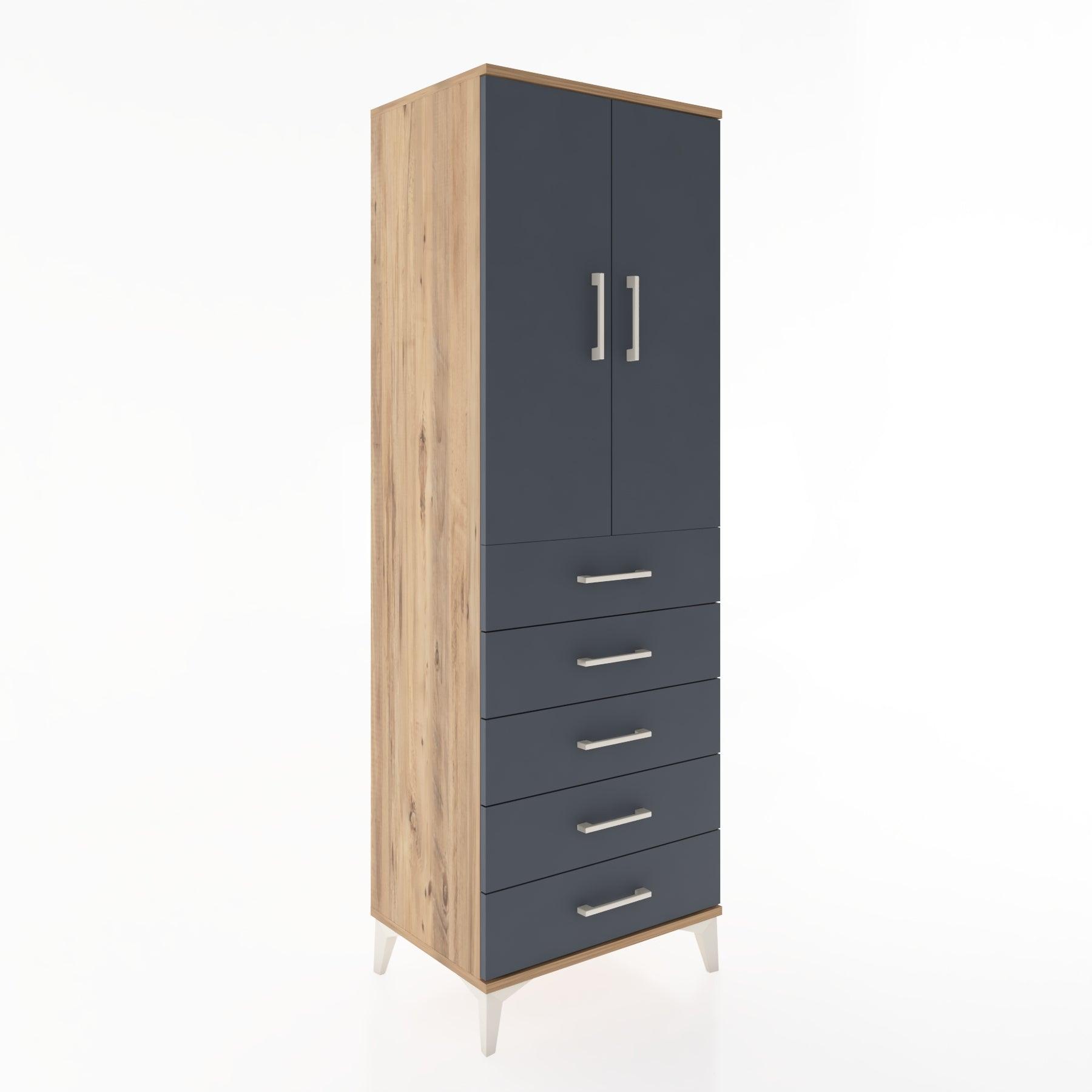 Woodntry Modular Cabinet Pine 60x44x170 cm with Doors and Drawers KC26-3
