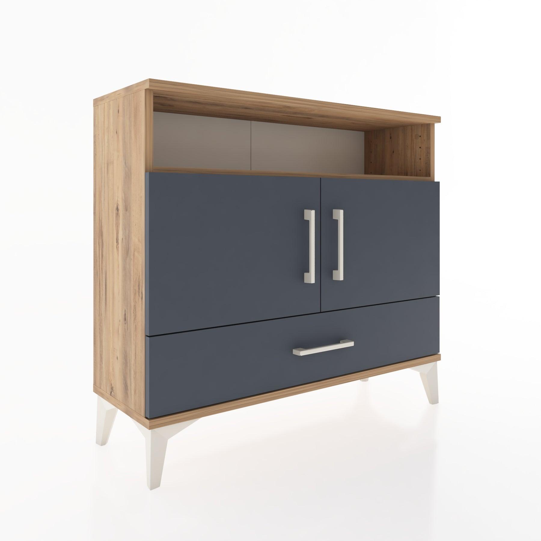 Woodntry Modüler Şifonyer Raf Kapak Çekmeceli 88x30x68 cm Çam - Woodntry