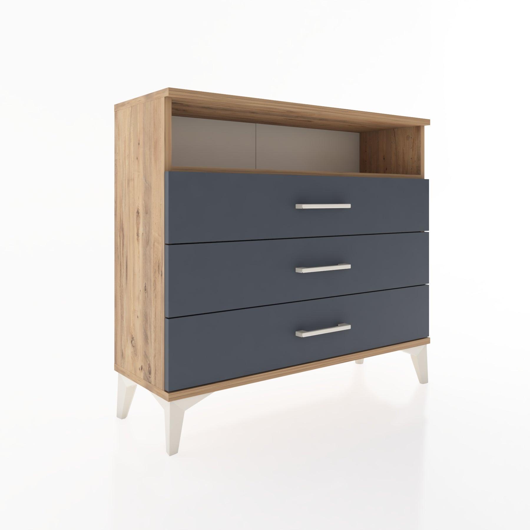 Woodntry Modüler Şifonyer Üç Çekmeceli V2 88x30x68 cm Çam - Woodntry