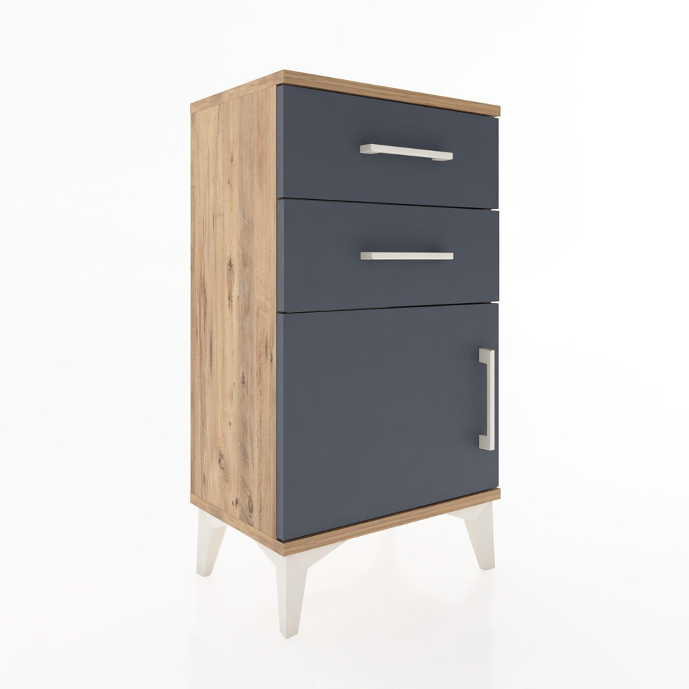 Woodntry Modüler Komodin İki Çekmece ve Kapaklı 44x30x68 cm Çam - Woodntry