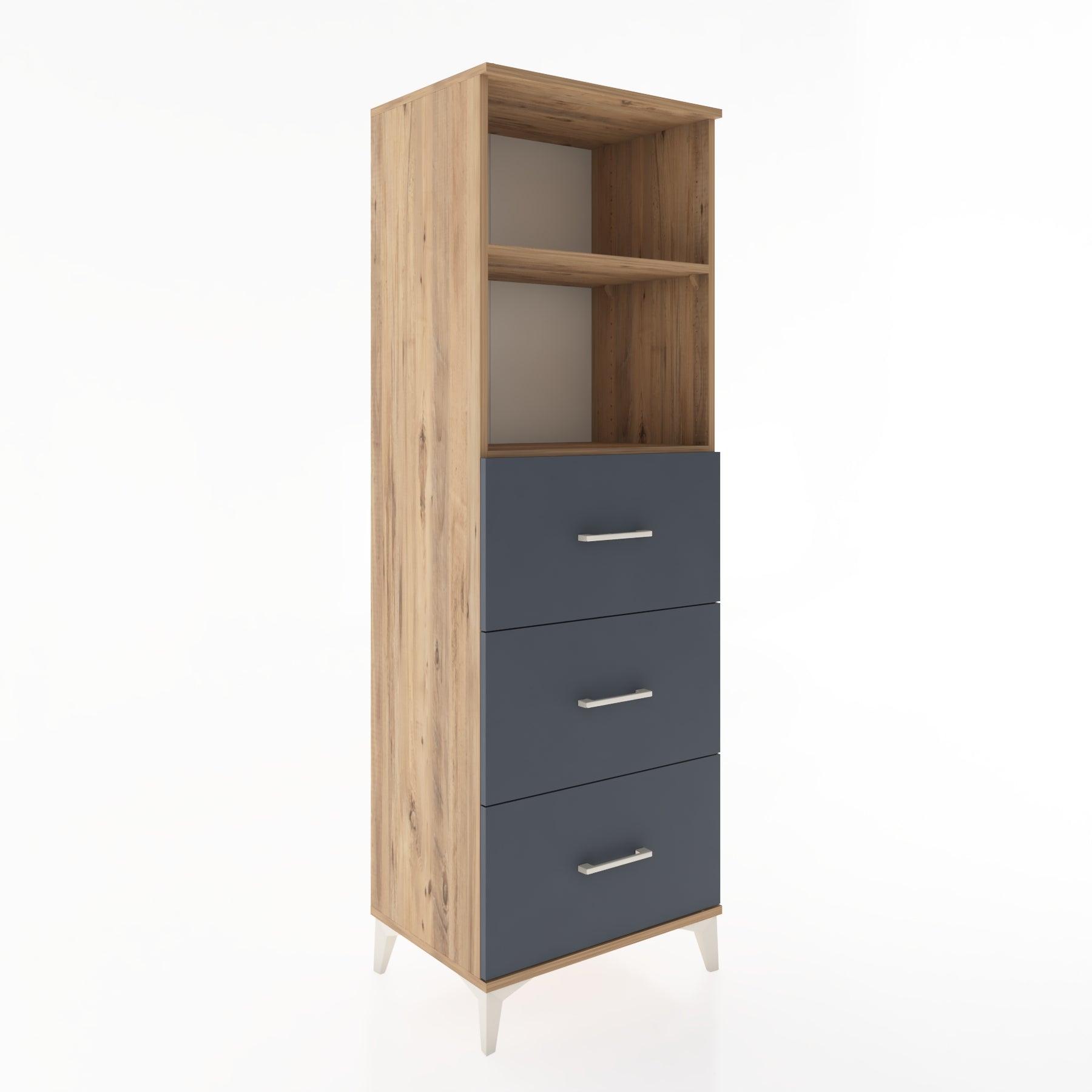 Woodntry Modüler Dolap Çam 60x44x170 cm Çekmeceli ve Raflı CR51-3