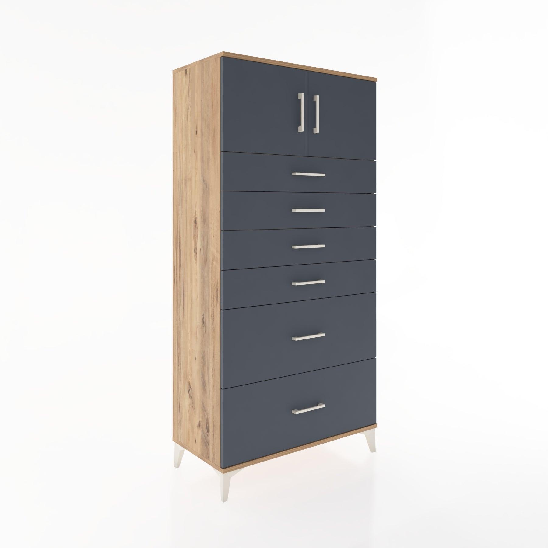 Woodntry Modular Cabinet Pine 88x44x170 cm with Doors and Drawers KC17-3