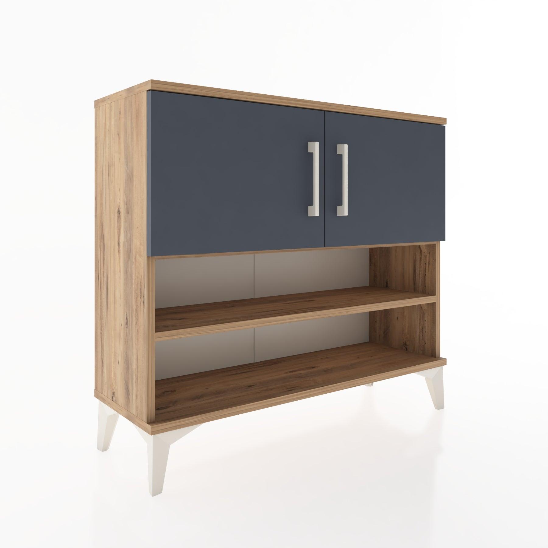 Woodntry Modüler Şifonyer Raf ve İki Kapaklı V2 88x30x68 cm Antrasit - Woodntry