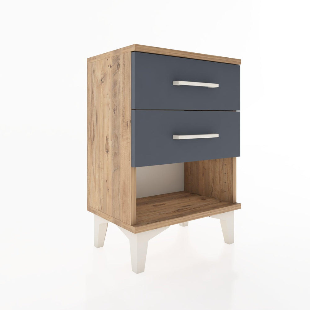 Woodntry Modüler Komodin İki Çekmece ve Raf 44x30x52 cm Çam - Woodntry