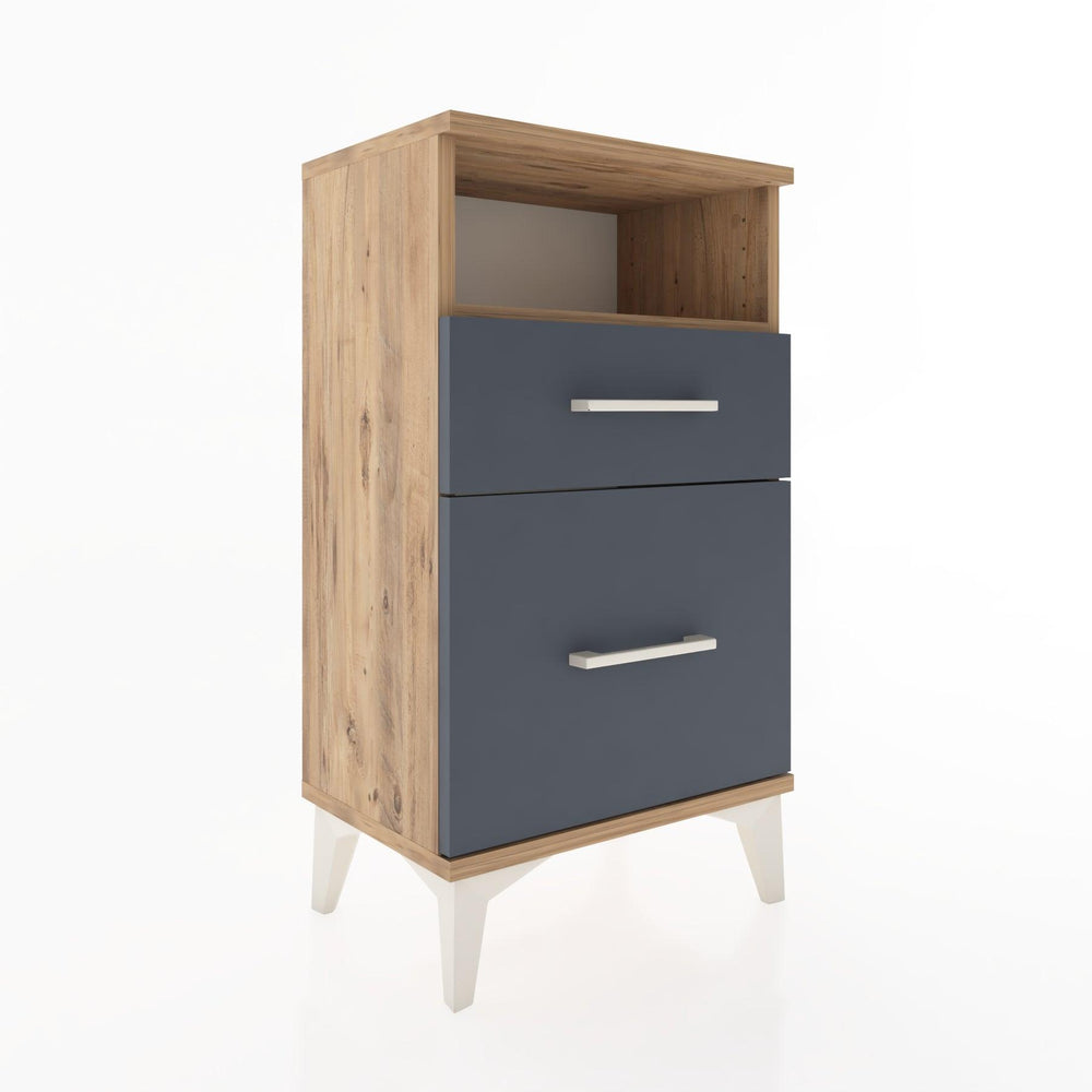 Woodntry Modüler Komodin 2 Çekmece ve Raflı V3 44x30x68 cm Çam - Woodntry