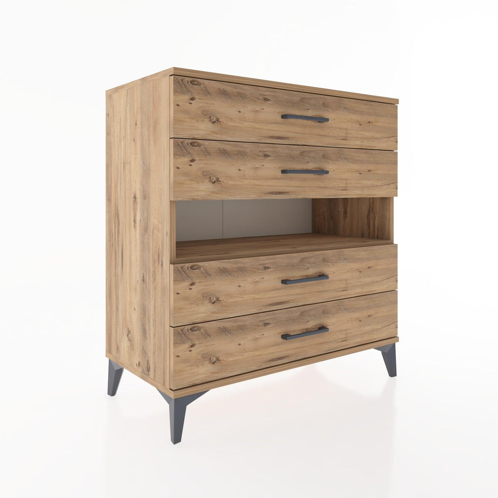 Woodntry Modular Dresser Pine 88x44x84 cm with Drawers and Shelves CR21-3