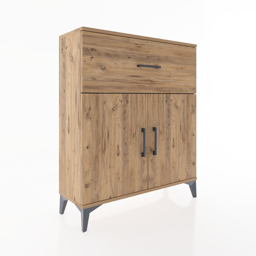 Woodntry Modüler Şifonyer Çam 88x30x94 cm Kapaklı ve Çekmeceli KC9-3