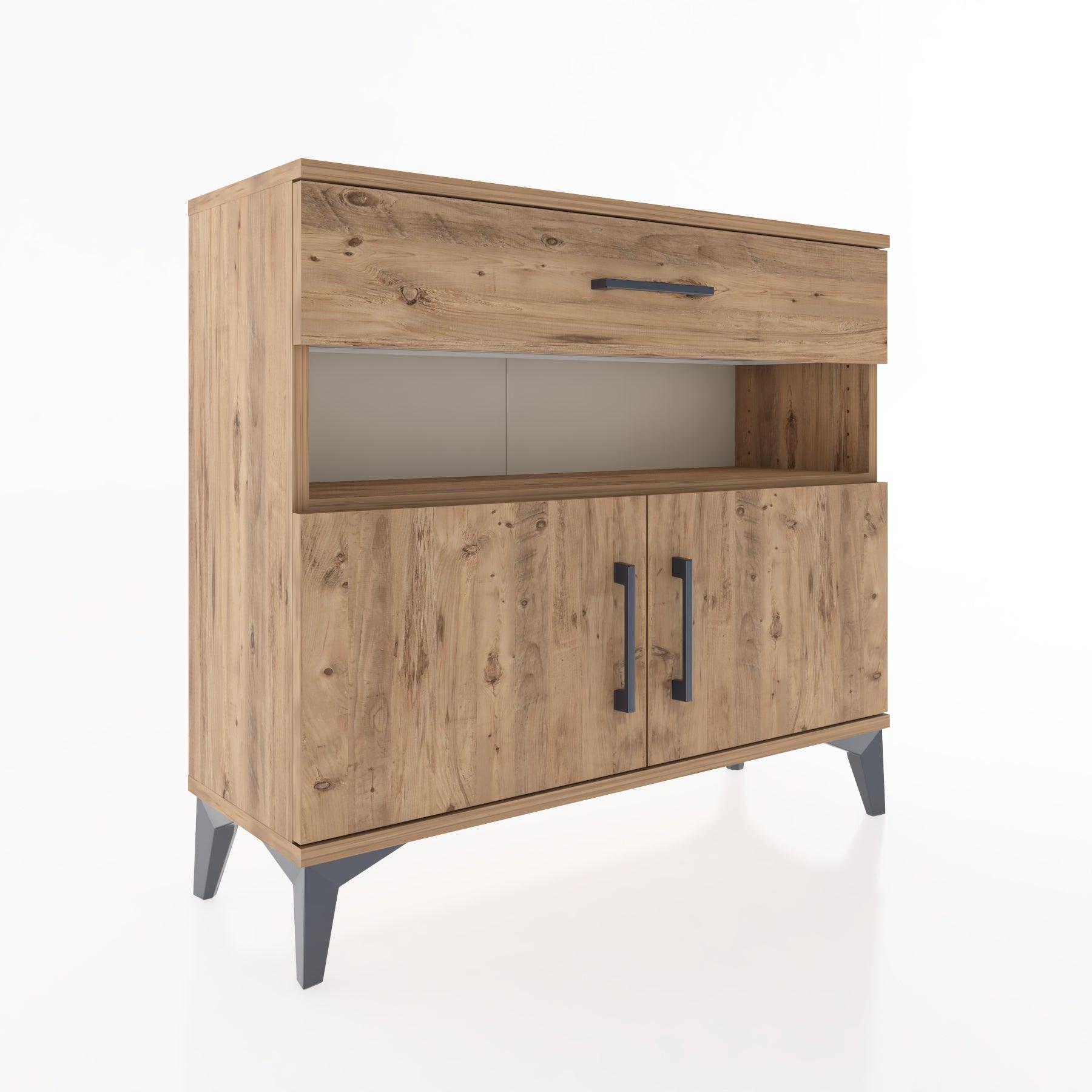Woodntry Modüler Şifonyer Çekmece ve Kapaklı T1 88x30x94 cm Çam - Woodntry