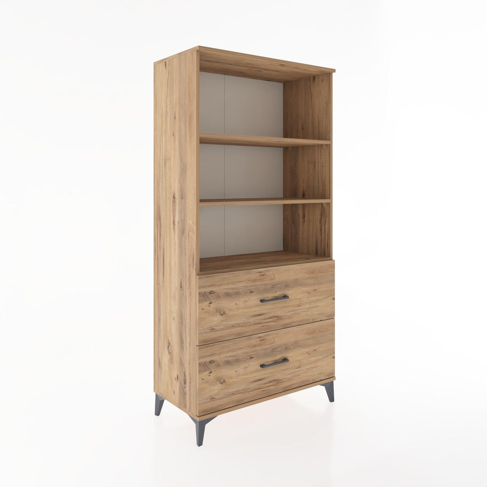 Woodntry Modüler Dolap Çam 88x44x170 cm Çekmeceli ve Raflı CR49-3