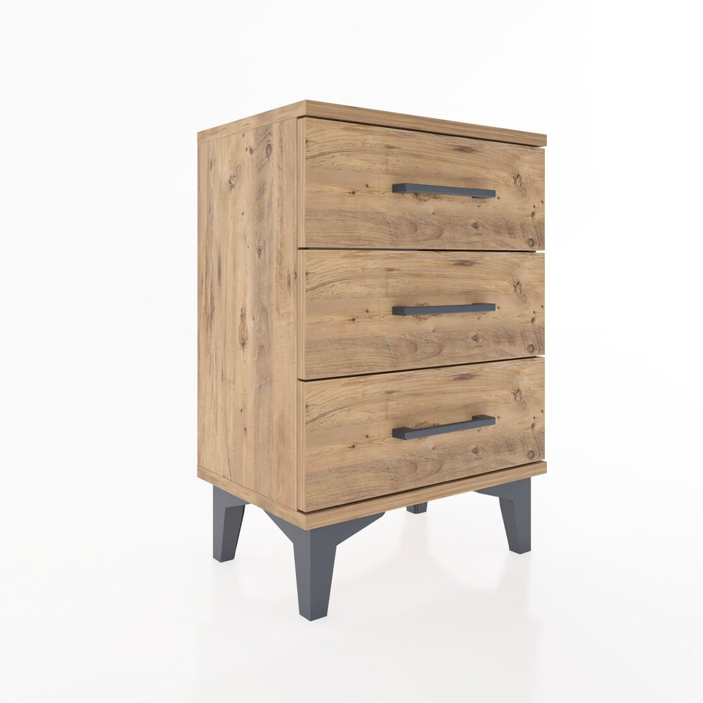Woodntry Modüler Komodin Üç Çekmeceli 44x30x52 cm Çam - Woodntry