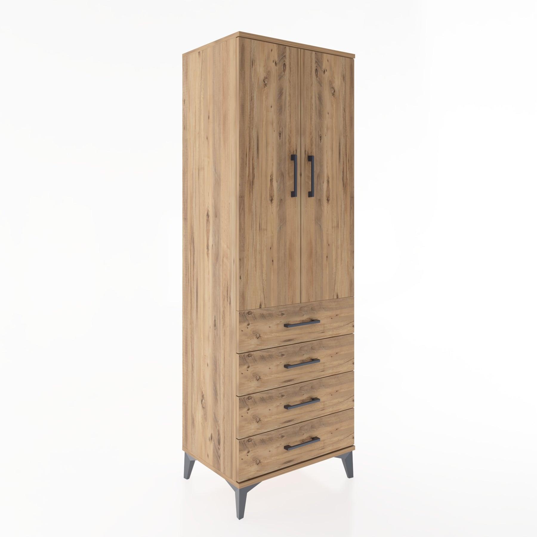 Woodntry Modular Cabinet Pine 60x44x170 cm with Doors and Drawers KC27-3