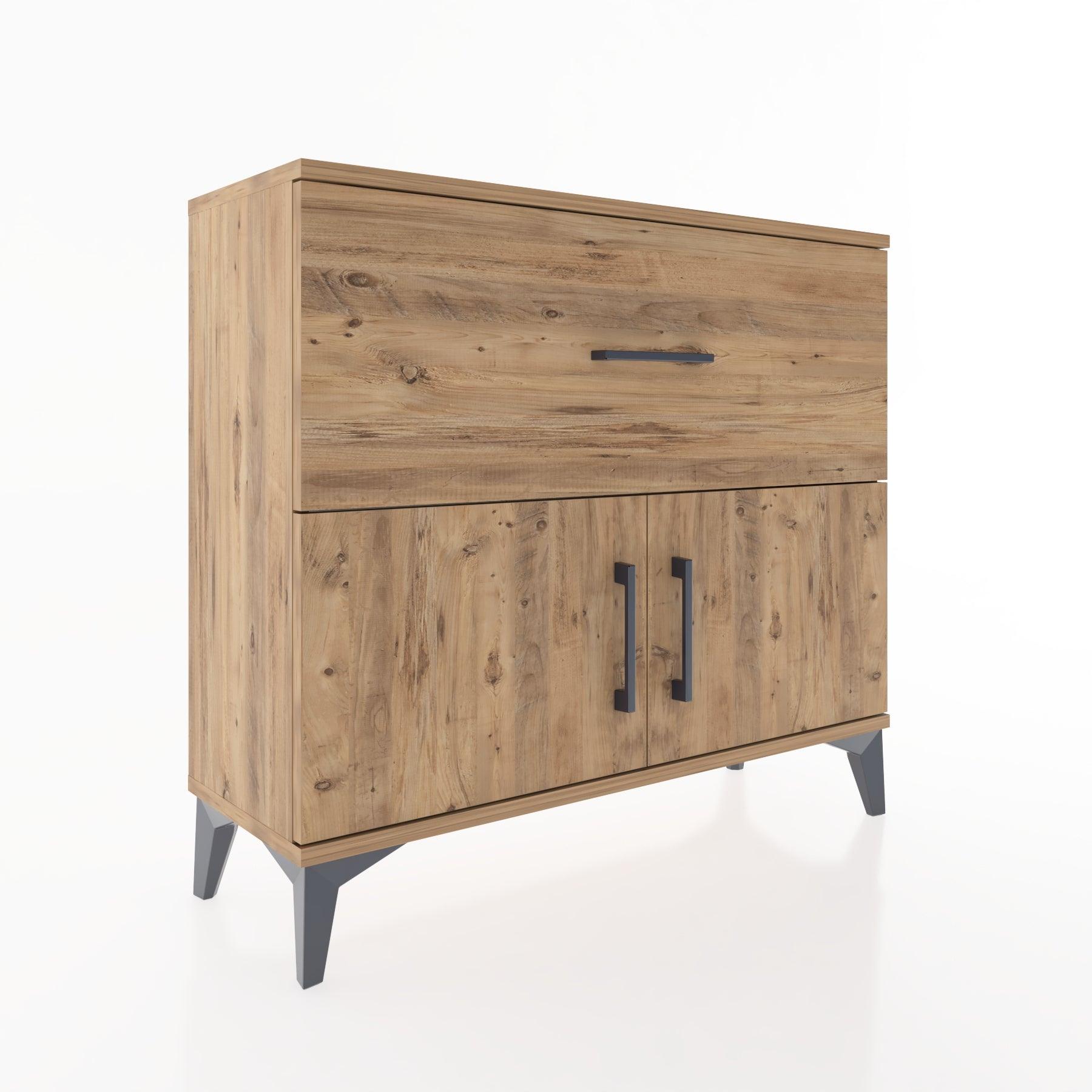 Woodntry Modüler Şifonyer Çekmece ve Kapaklı V2 88x30x68 cm Çam - Woodntry