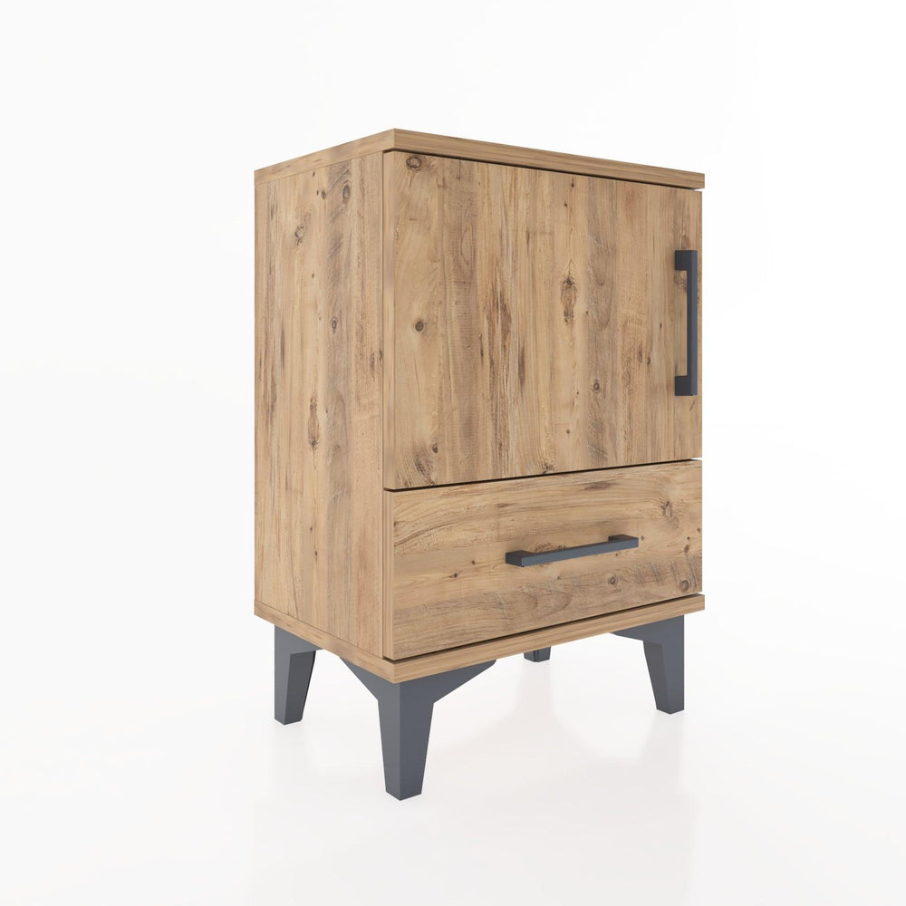 Woodntry Modüler Komodin Kapak ve Çekmeceli 44x30x52 cm Çam - Woodntry