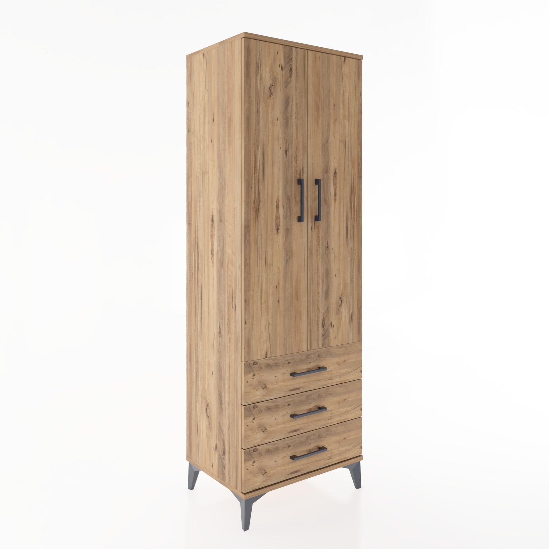 Woodntry Modular Cabinet Pine 60x44x170 cm with Doors and Drawers KC28-3