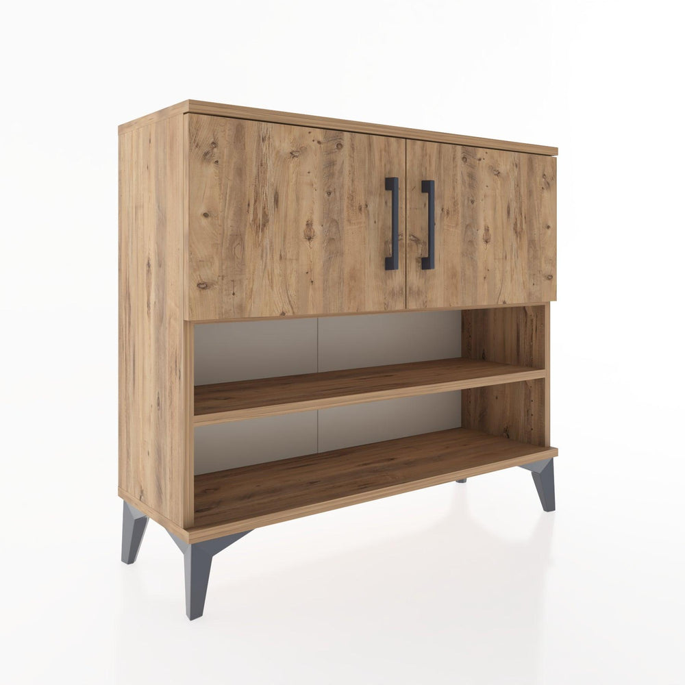 Woodntry Modüler Şifonyer Raf ve İki Kapaklı V2 88x30x68 cm Antrasit - Woodntry