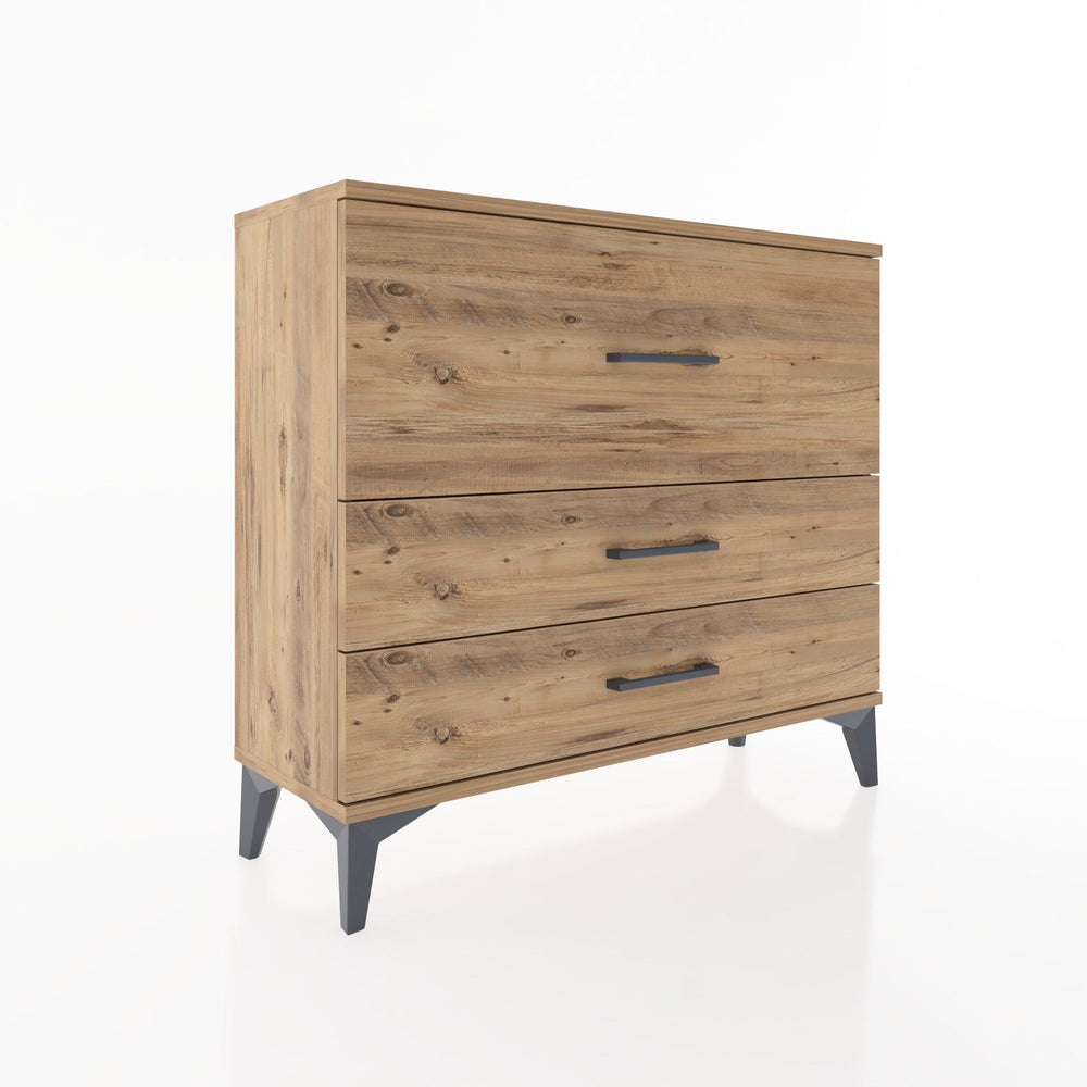 Woodntry Modüler Şifonyer Üç Çekmeceli V4 88x30x68 cm Çam - Woodntry