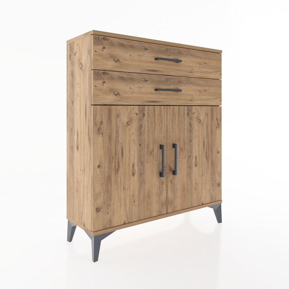 Woodntry Modüler Şifonyer Çam 88x30x94 cm Kapaklı ve Çekmeceli KC3-3