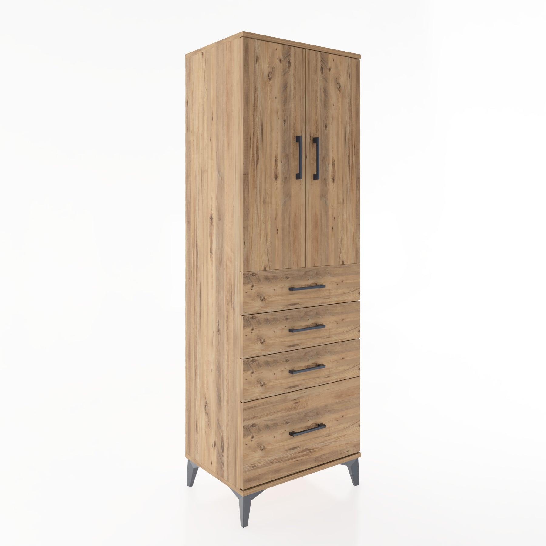 Woodntry Modular Cabinet Pine 60x44x170 cm with Doors and Drawers KC13-3