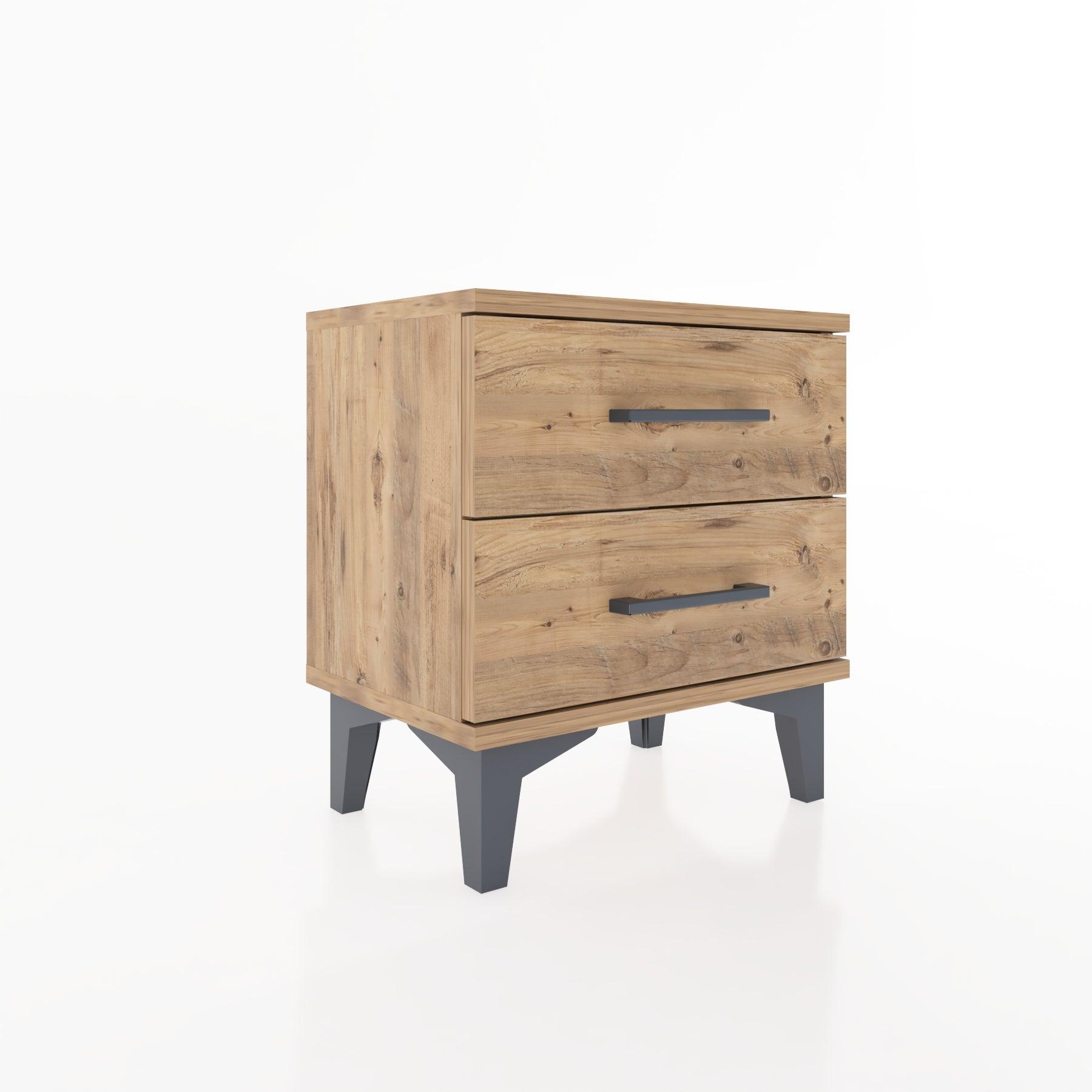 Woodntry Modüler Komodin İki Çekmeceli 44x30x36 cm Çam - Woodntry