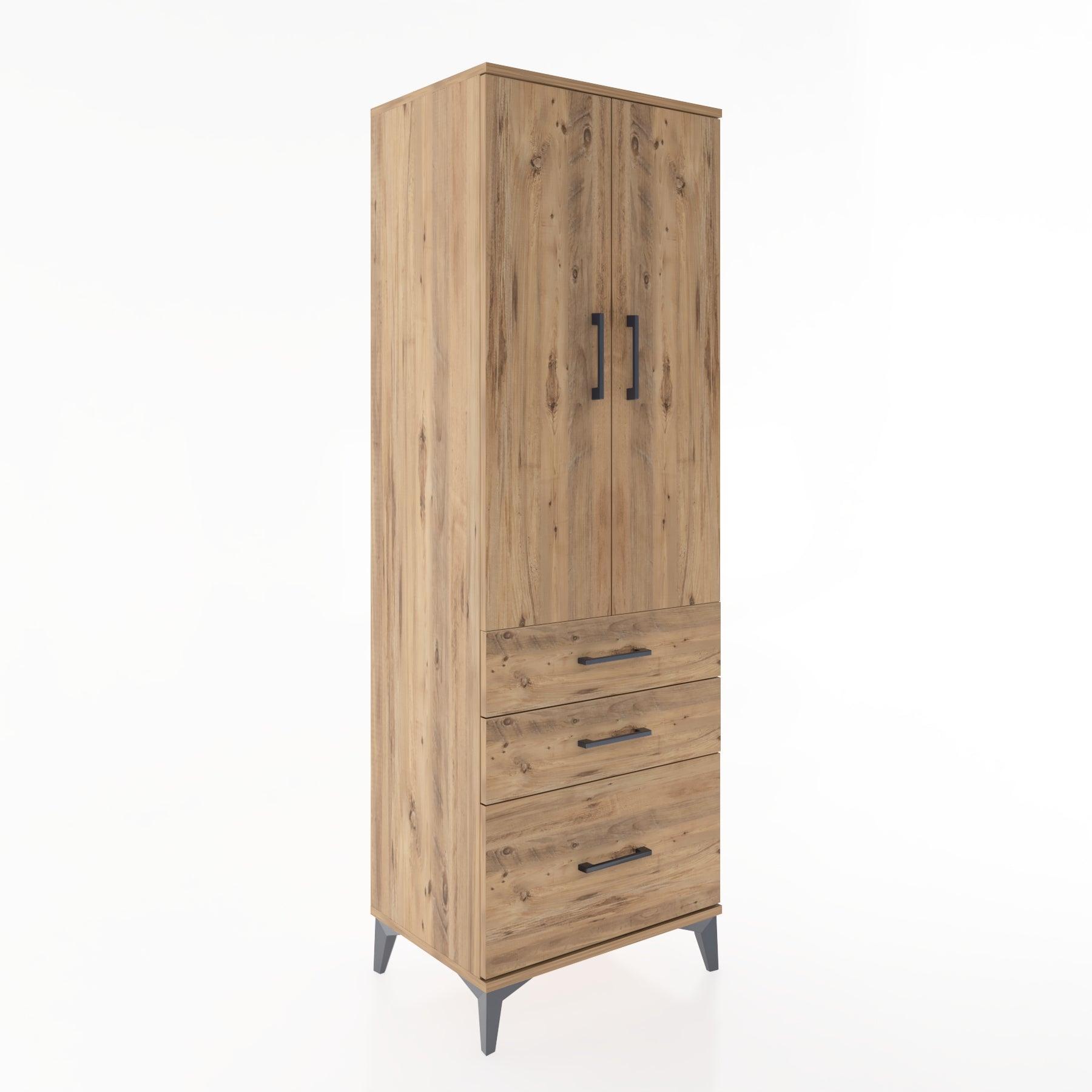 Woodntry Modular Cabinet Pine 60x44x170 cm with Doors and Drawers KC14-3